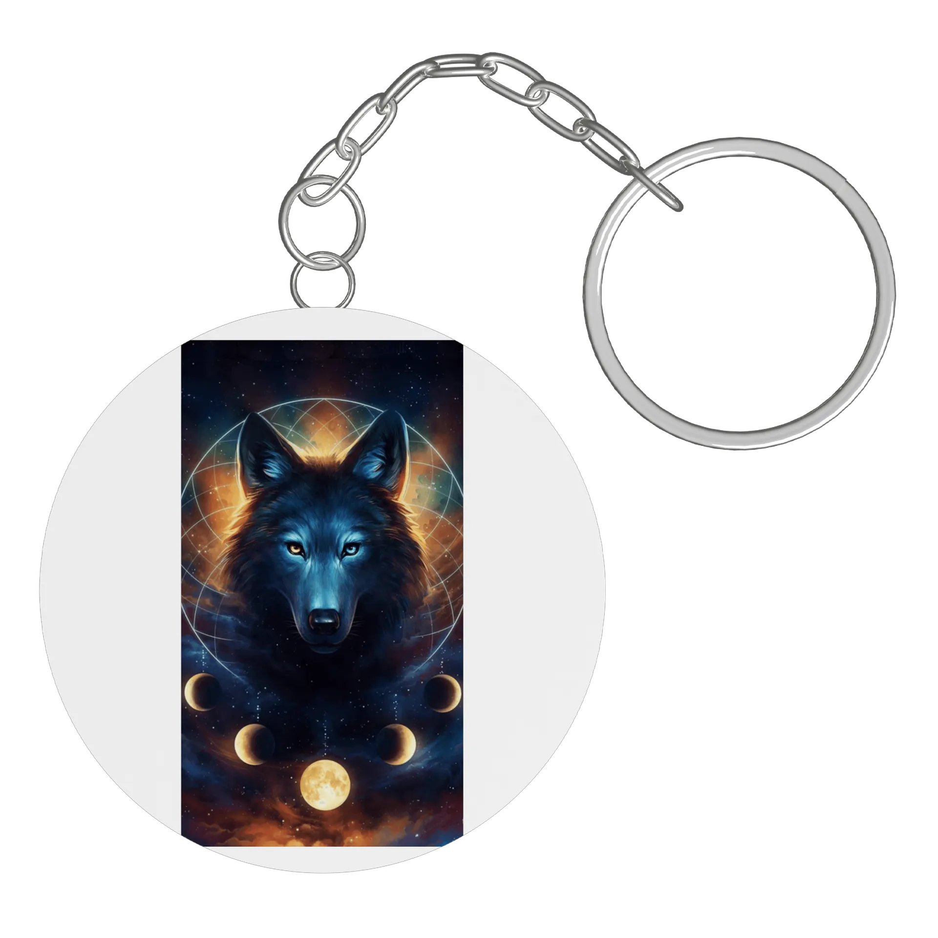 Chaveiro MDF Lobo Espacial 5x5cm de Katy