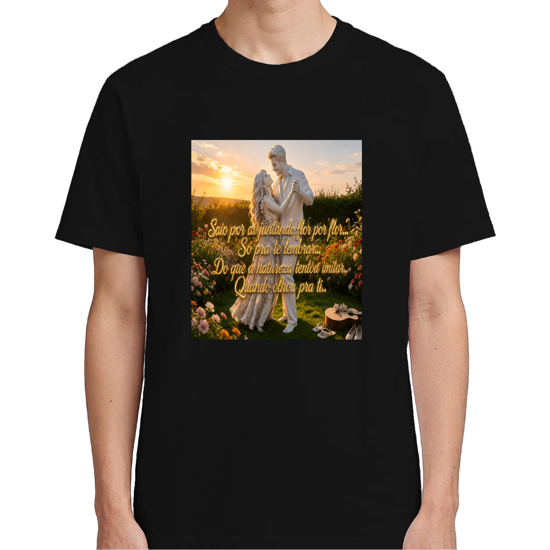 Camiseta Amour Romance Estampa Luz 100% Algodão - Imagem 4