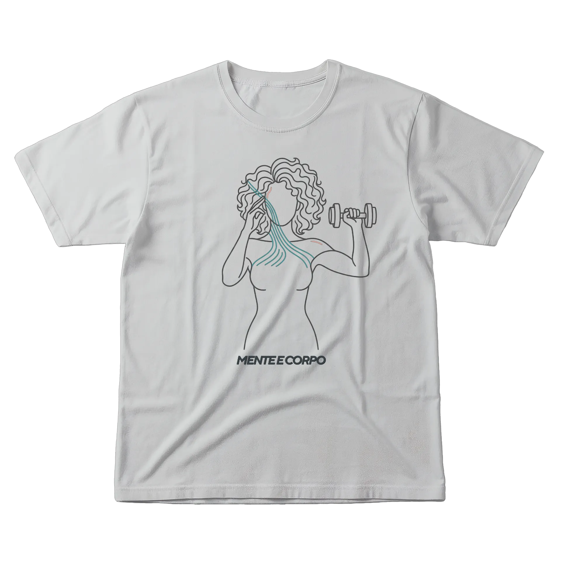 Camiseta Mulher Cacheada Mente e Corpo 100% Algodão - Imagem 1