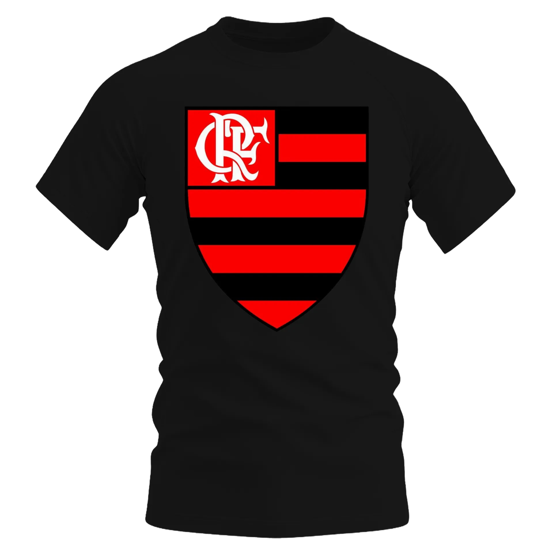 Camiseta Dry Fit Escudo Flamengo Vermelho e Preto 100% - Imagem 1