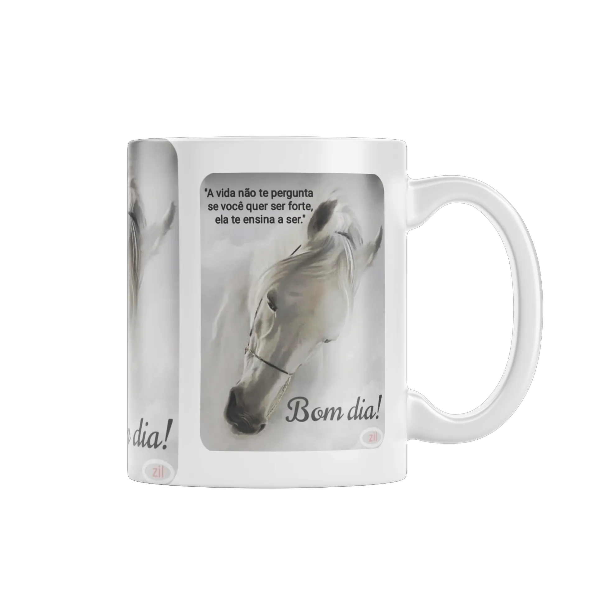 Caneca Cavalo Realista com Frases Motivacionais 325ml de https://bugbug.com.br — imagem 1 de 4
