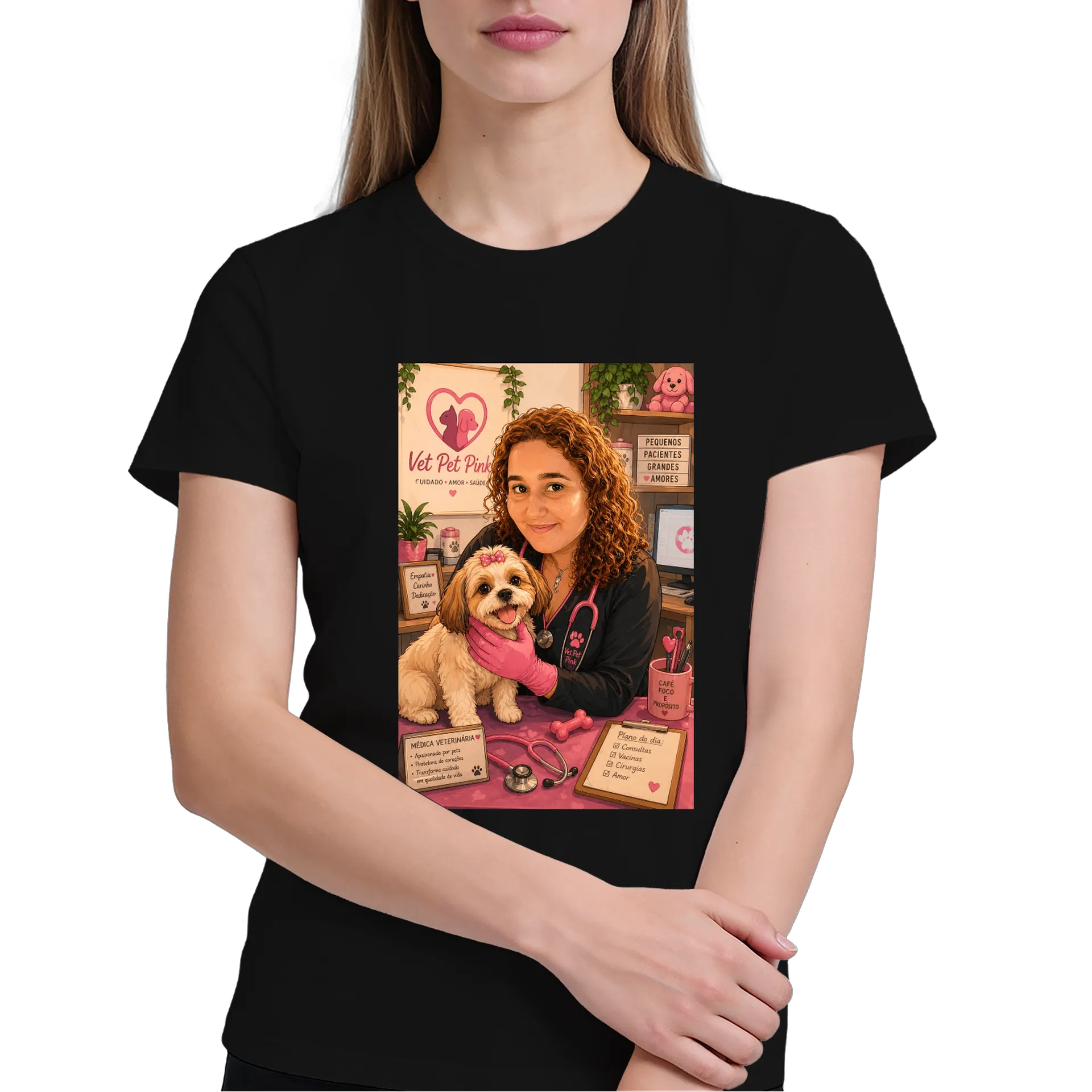 Camiseta Veterinária Pet Cuidado 100% Algodão - Imagem 4