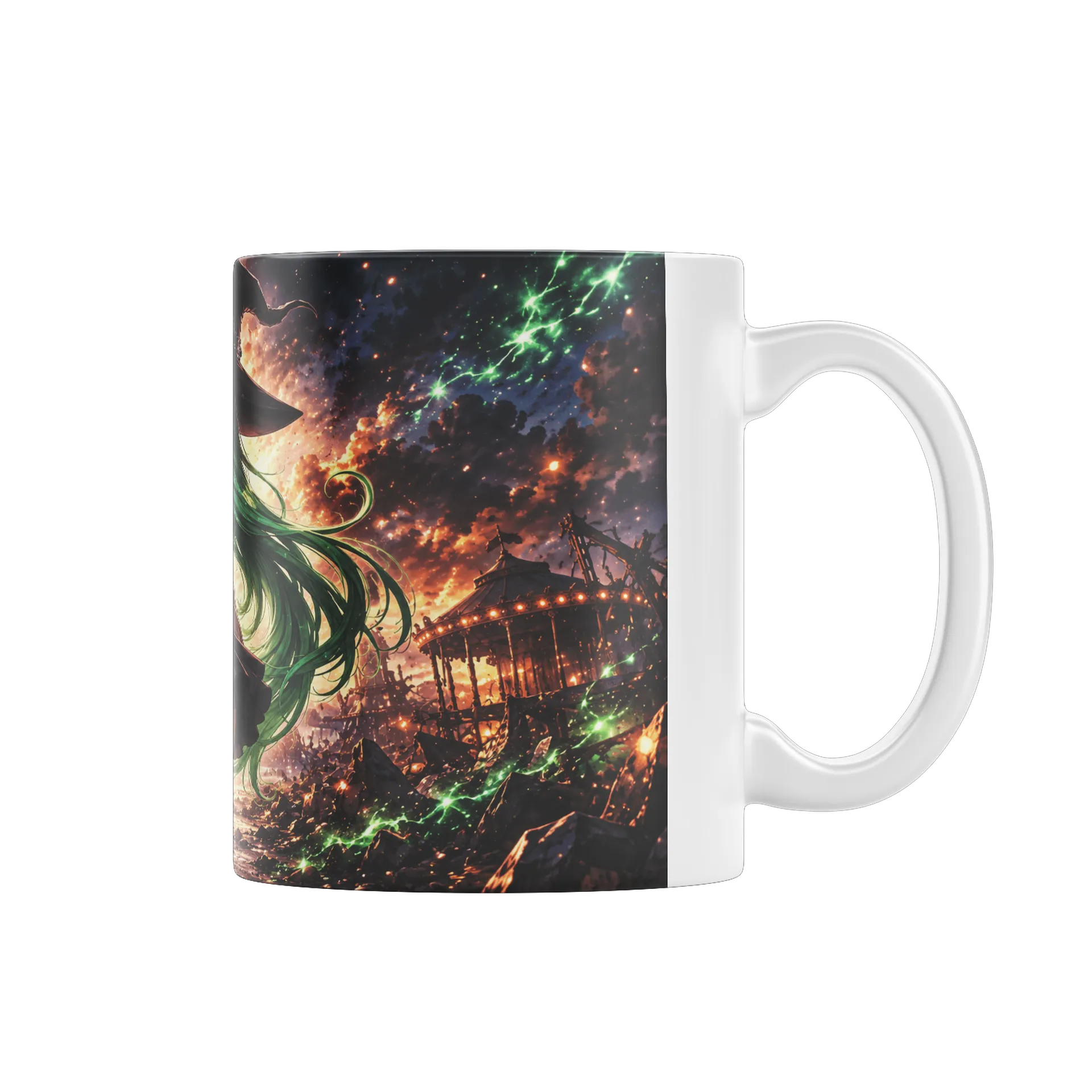 Caneca Bruxa de Cabelo Verde em Parque de Diversões 325ml - Imagem 1