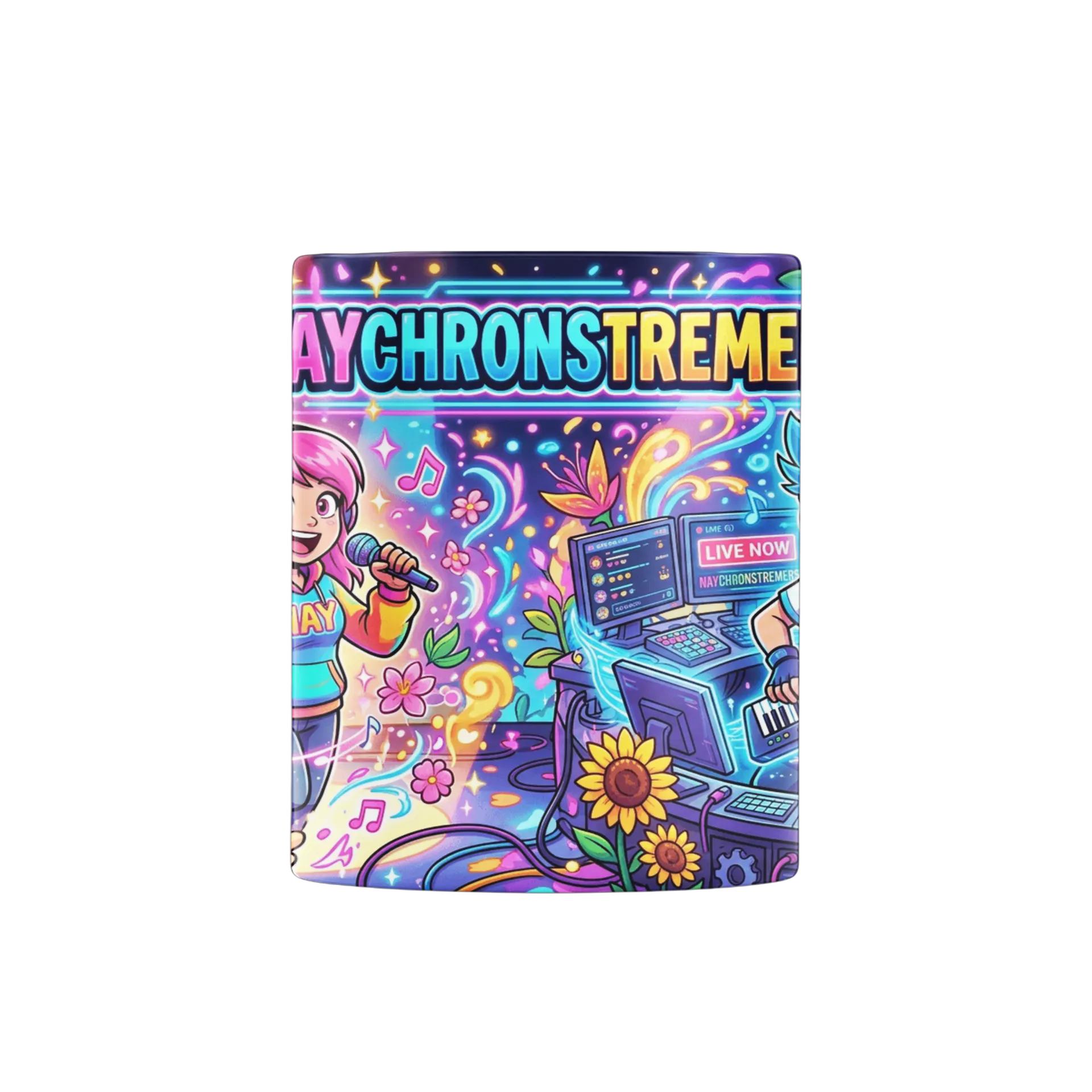 Caneca Streamers Naychronstreamers Estilo Cartoon 325ml - Imagem 3