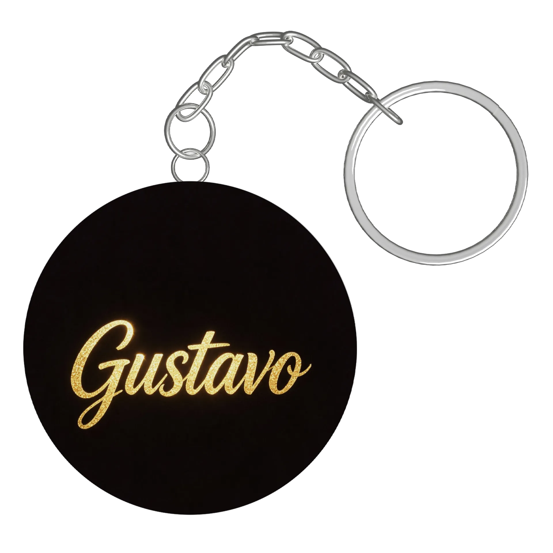 Chaveiro MDF Nome Gustavo Estampa Letrista Ouro - Imagem 2