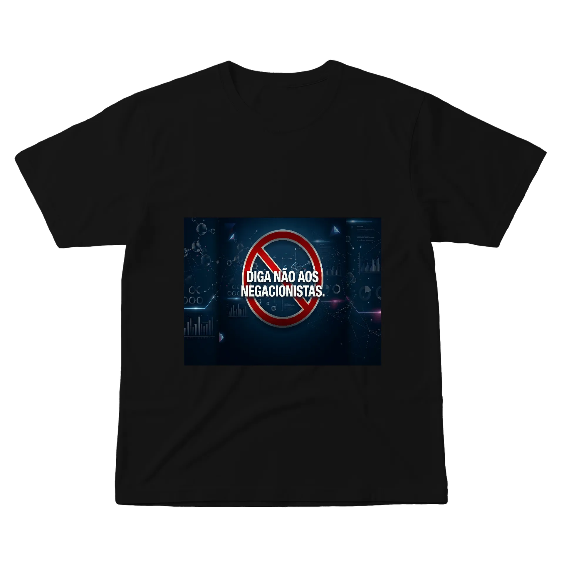 Camiseta Algodão  - não aos negacionistas de Keren