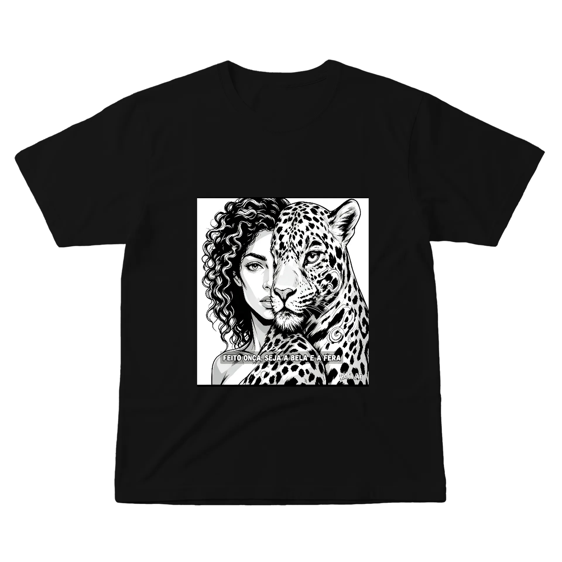 Camiseta Ilustração Rosa Negra 100% Algodão - Imagem 1