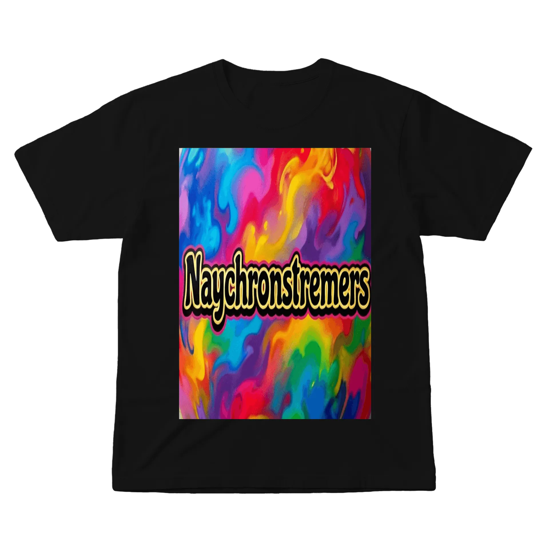 Camiseta NaychronStreamers Tipográfica Colorida 100% Algodão - Imagem 1