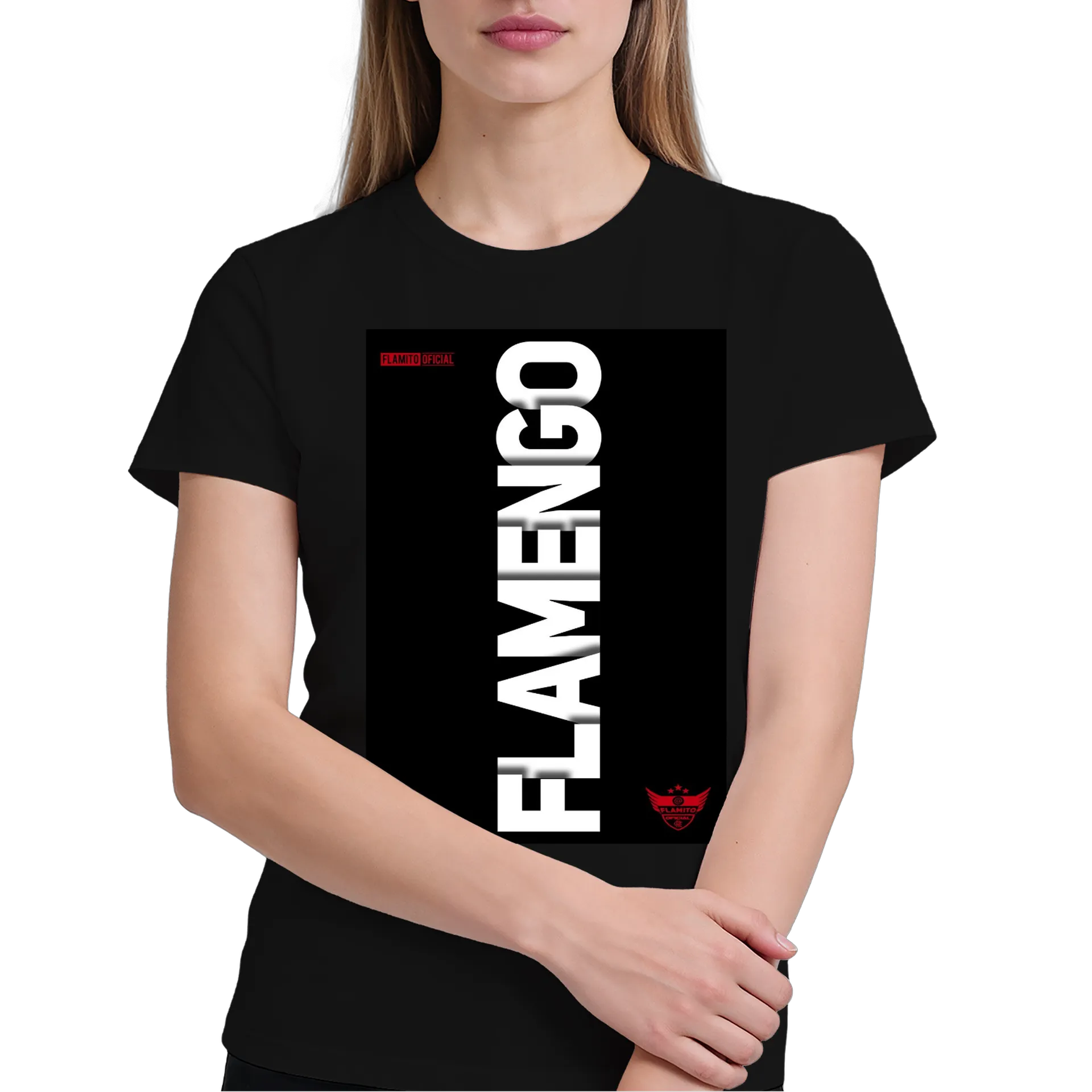 Camiseta Estampa Flamengo Tipografia 100% Algodão - Imagem 4