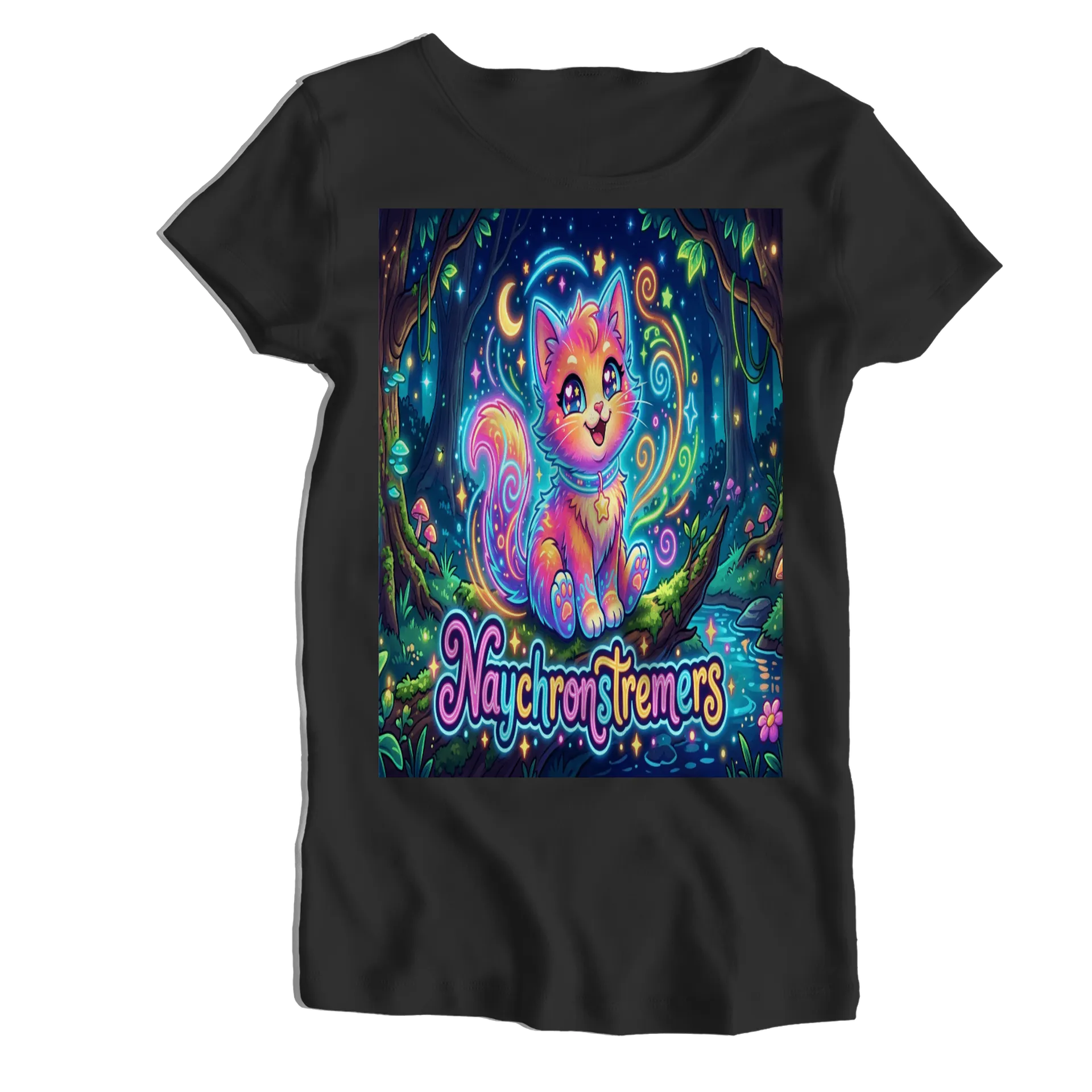 Camiseta Babylook Gato Fantasia Tipografia NychronStreamers - Imagem 1