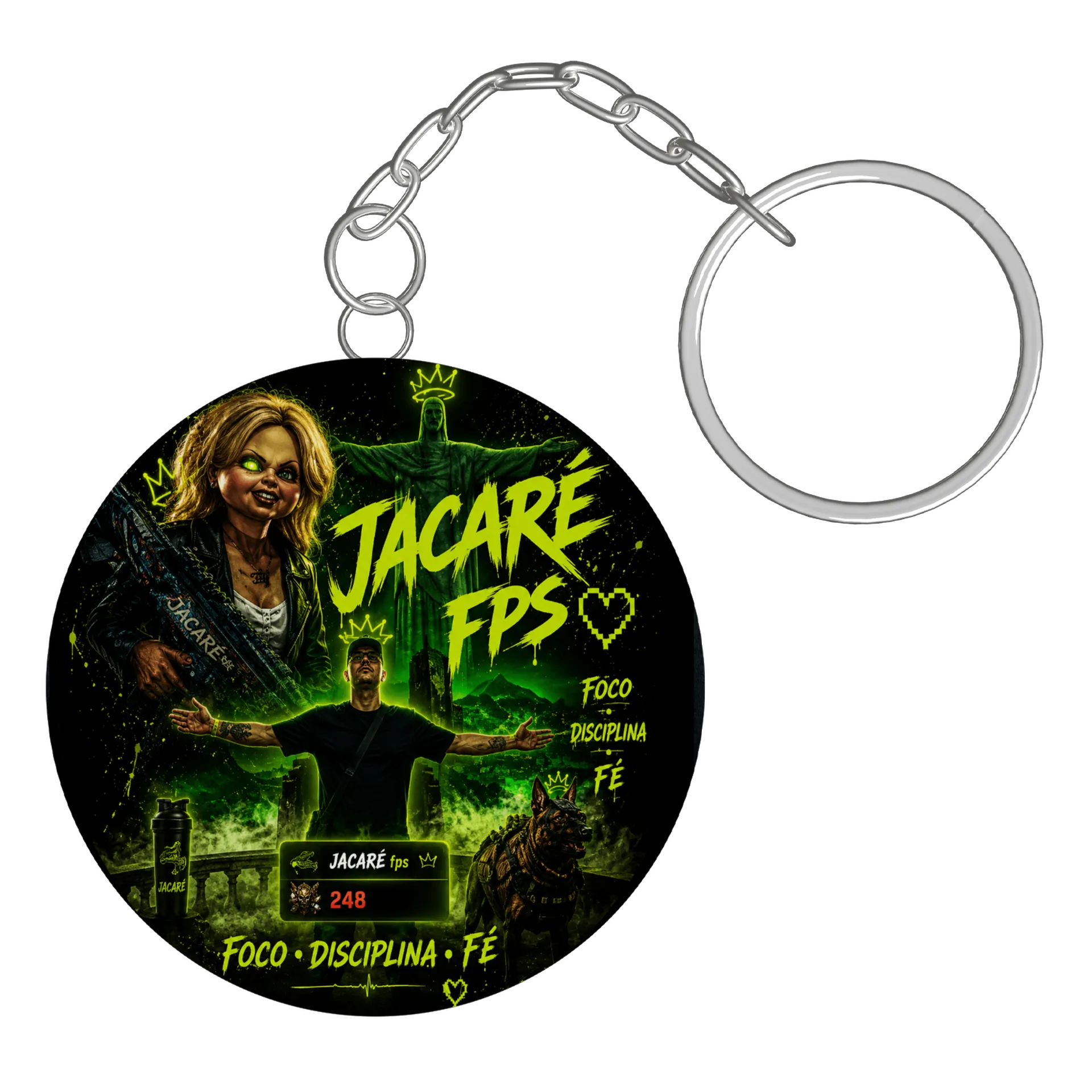 Chaveiro MDF Jacaré FPS Estampa Personalizada de JACARE FPS