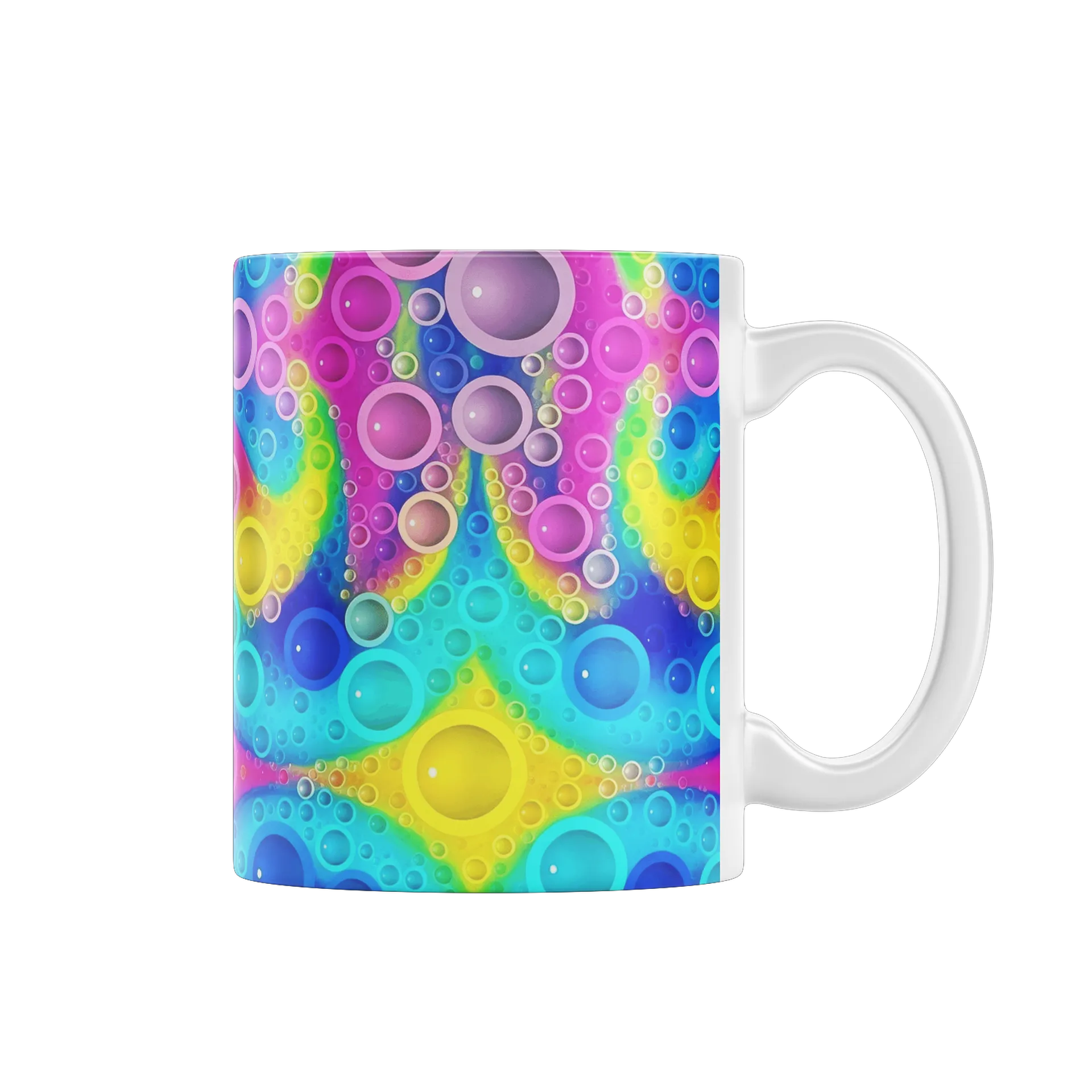 Caneca Porcelana Estampa Bolhas Coloridas 325ml - Imagem 1