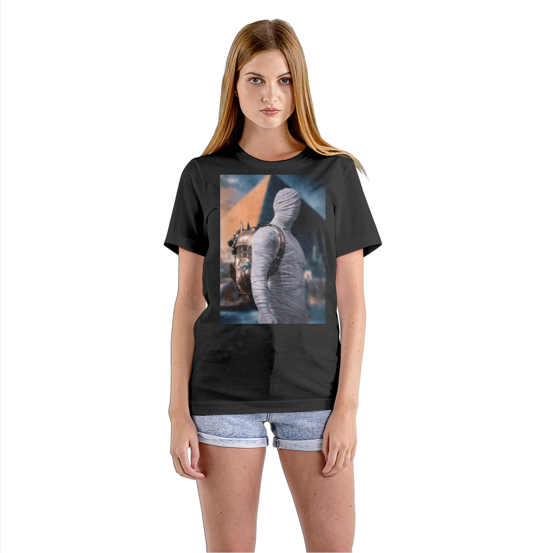 Camiseta Babylook Múmia com Máscara Medieval 100% Algodão - Imagem 3