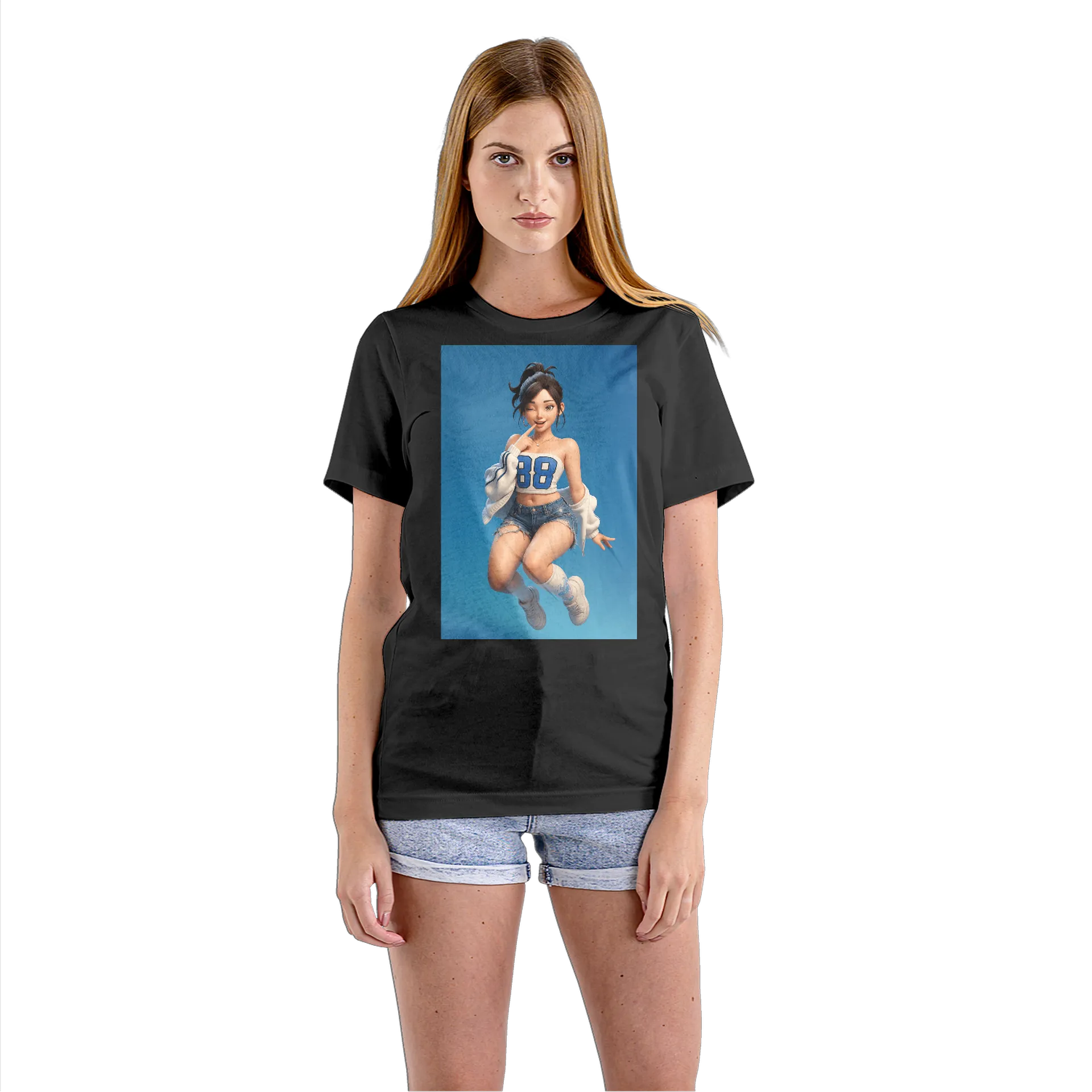 Camiseta Babylook Personagem Cartoon Número 88 100% Algodão - Imagem 3