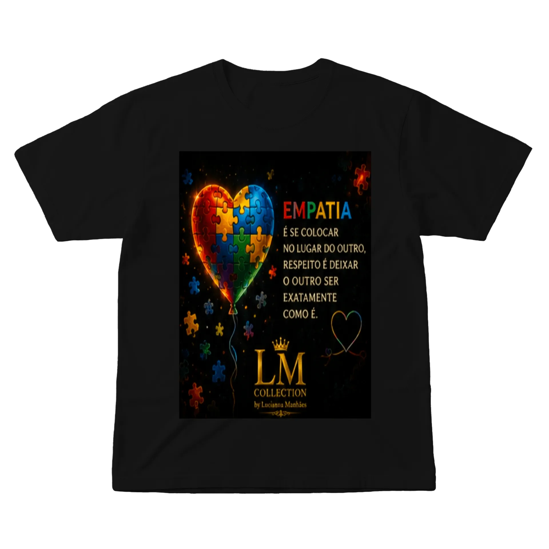 Camiseta Empatia Coração Quebra-cabeça 100% Algodão - Imagem 1