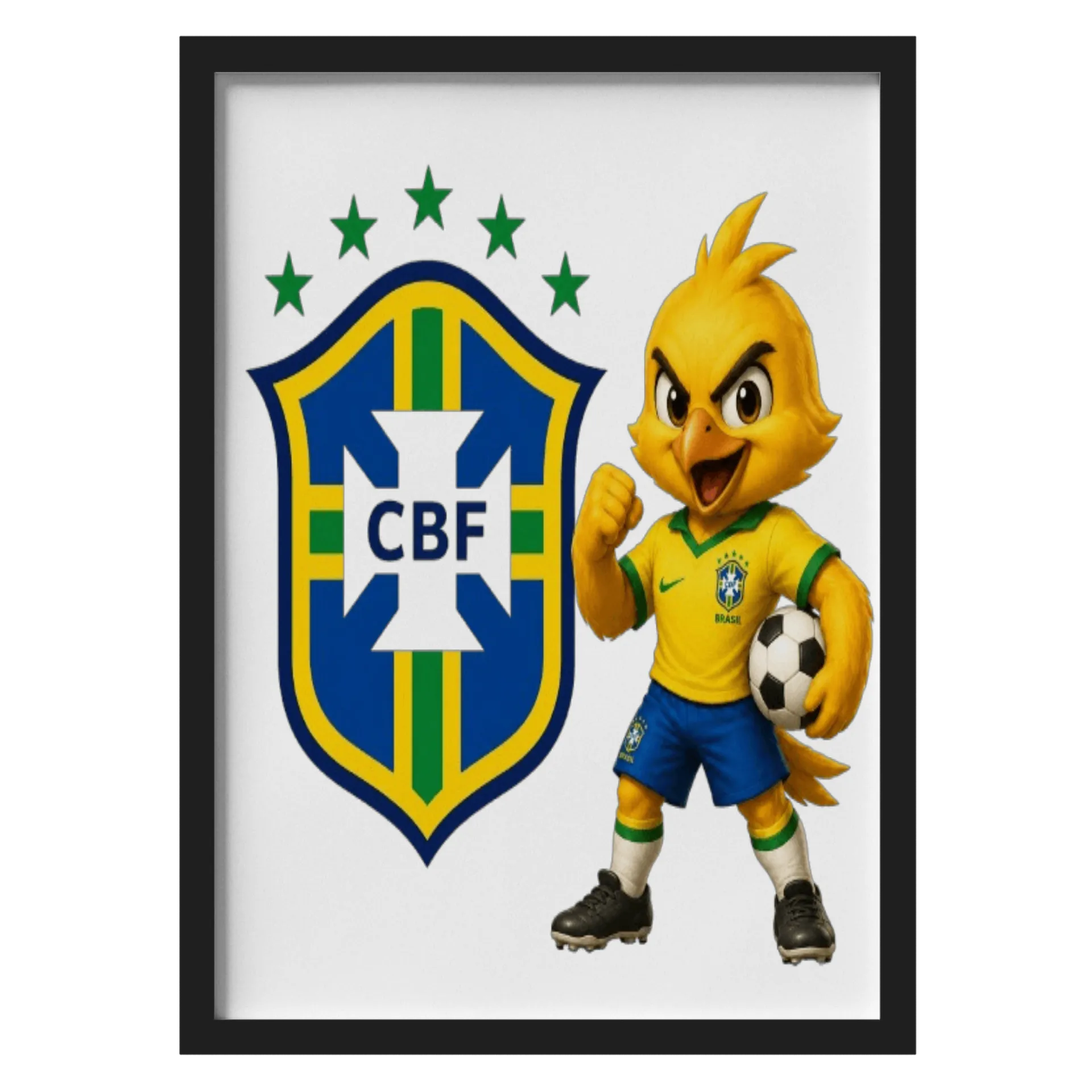 Quadro Mascote Futebol Brasil CBF A3 - Imagem 1