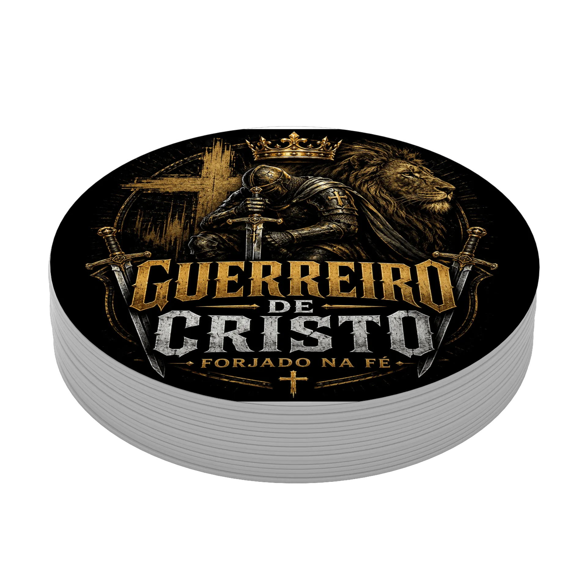 Porta-copo MDF Guerreiro de Cristo Forjado na Fé - Imagem 4