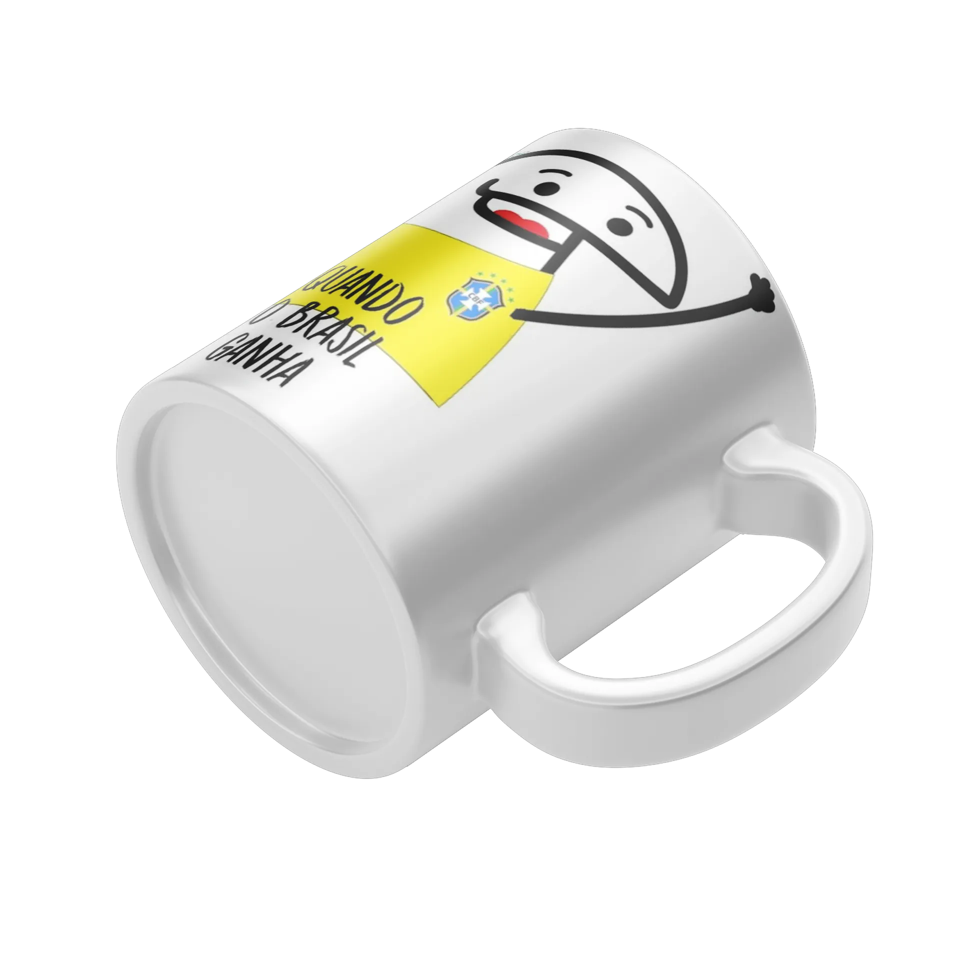 Caneca Porcelana Quando Brasil Perde e Ganha 325ml - Imagem 4