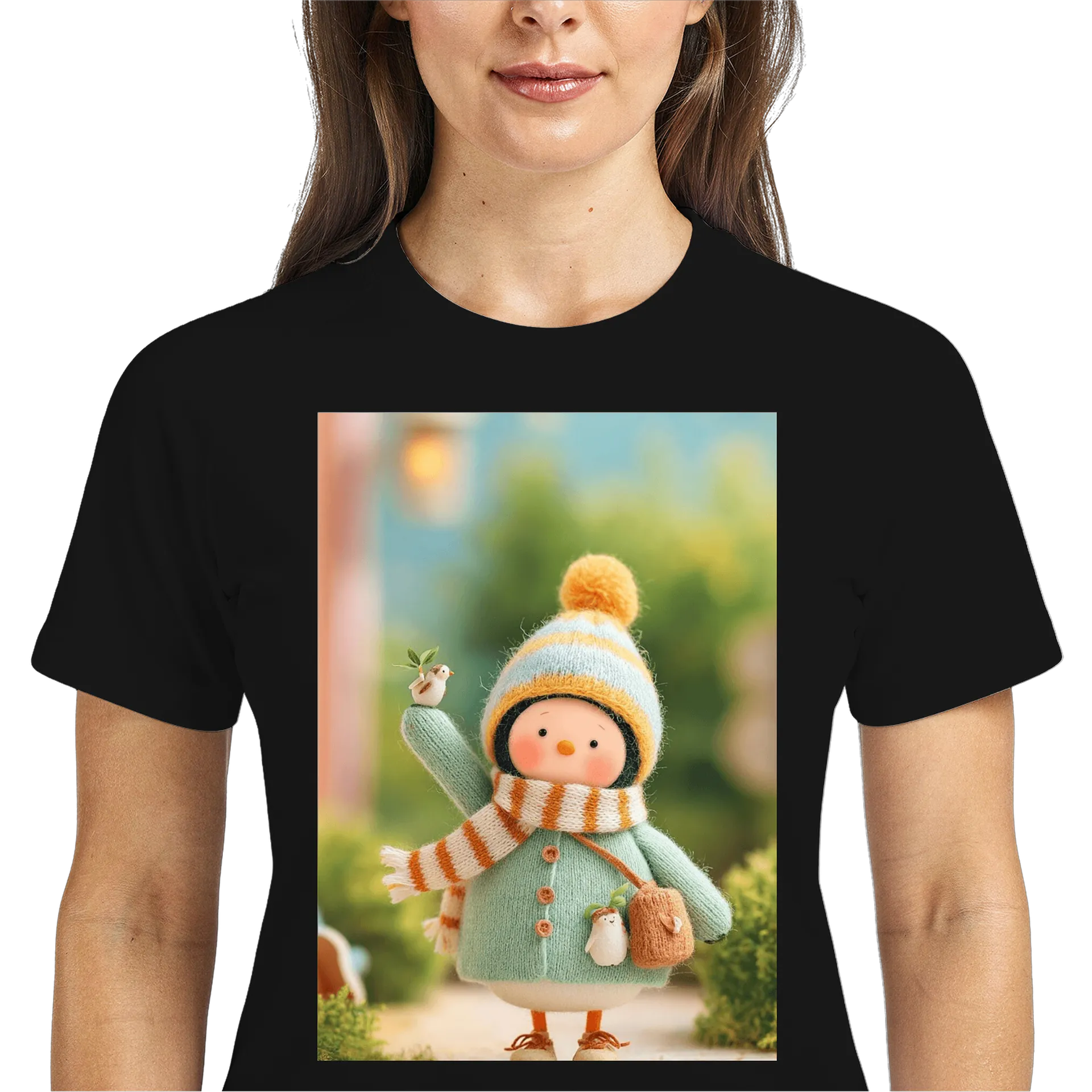 Camiseta Dry Fit Boneco de Inverno com Pássaros Unissex - Imagem 3