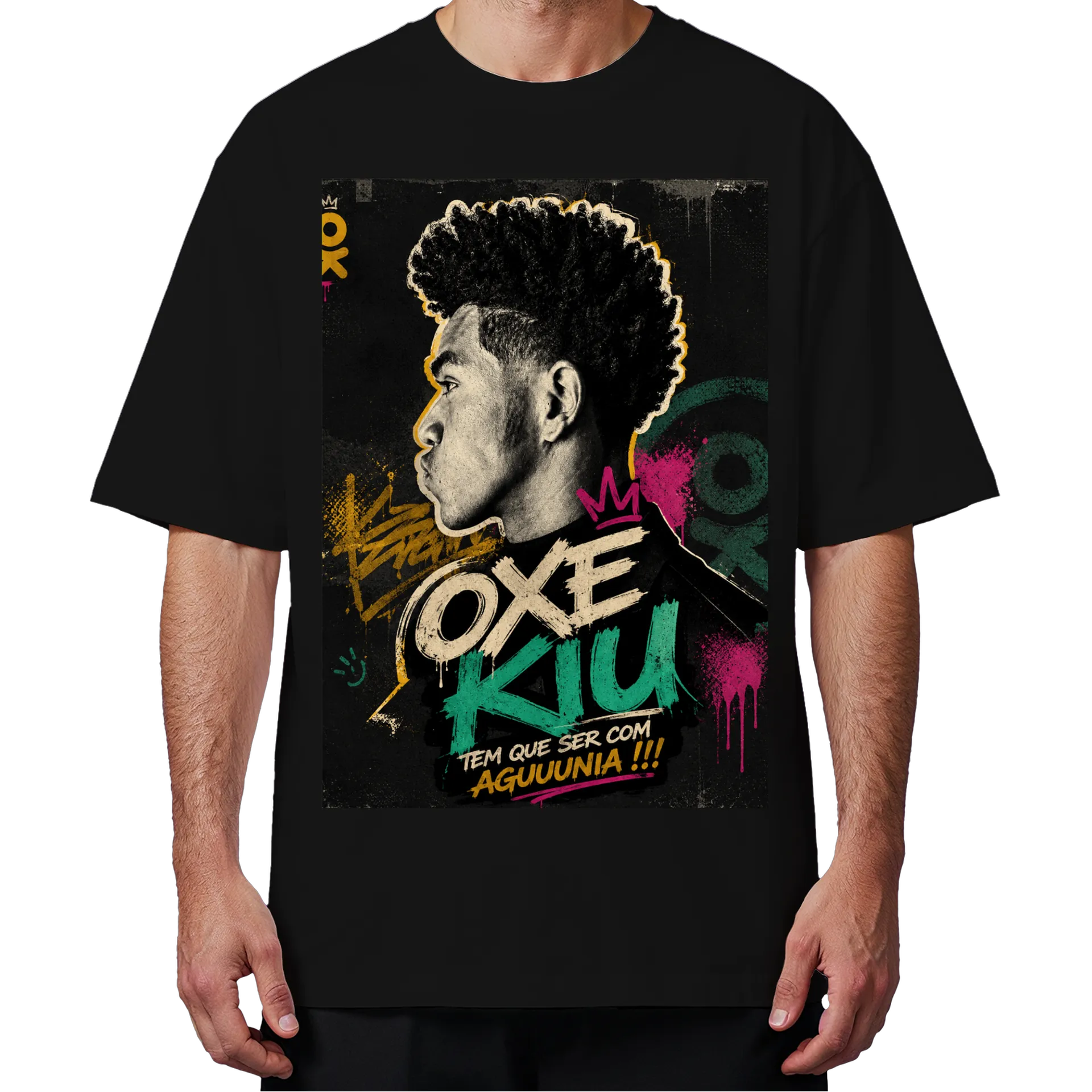 Camiseta Oversized Artista Neon “OXEK” Branco 100% Algodão de OXEKiU — imagem 4 de 6