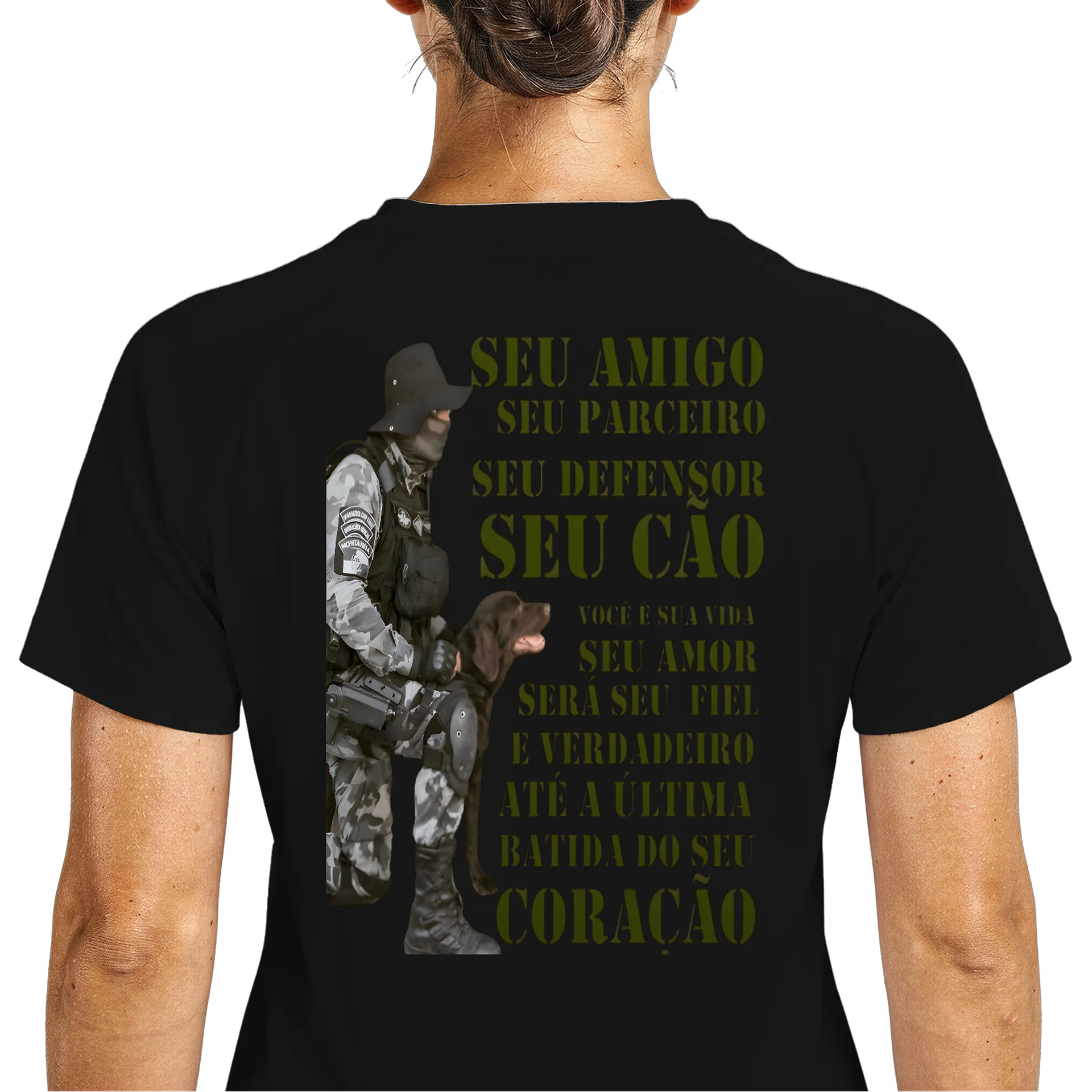 Camiseta Dry Fit Caçador Camuflado Estampa Tipográfica de D'ZARMY TACTICAL COMBAT WEAR  — imagem 5 de 6