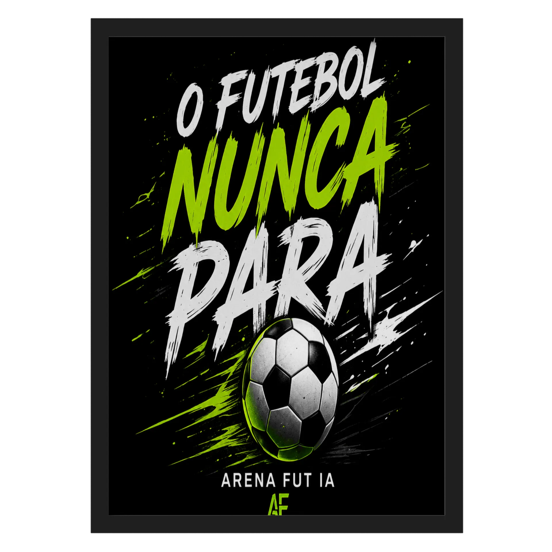 Quadro Futebol Nunca Para A3 MDF e Vidro - Imagem 1