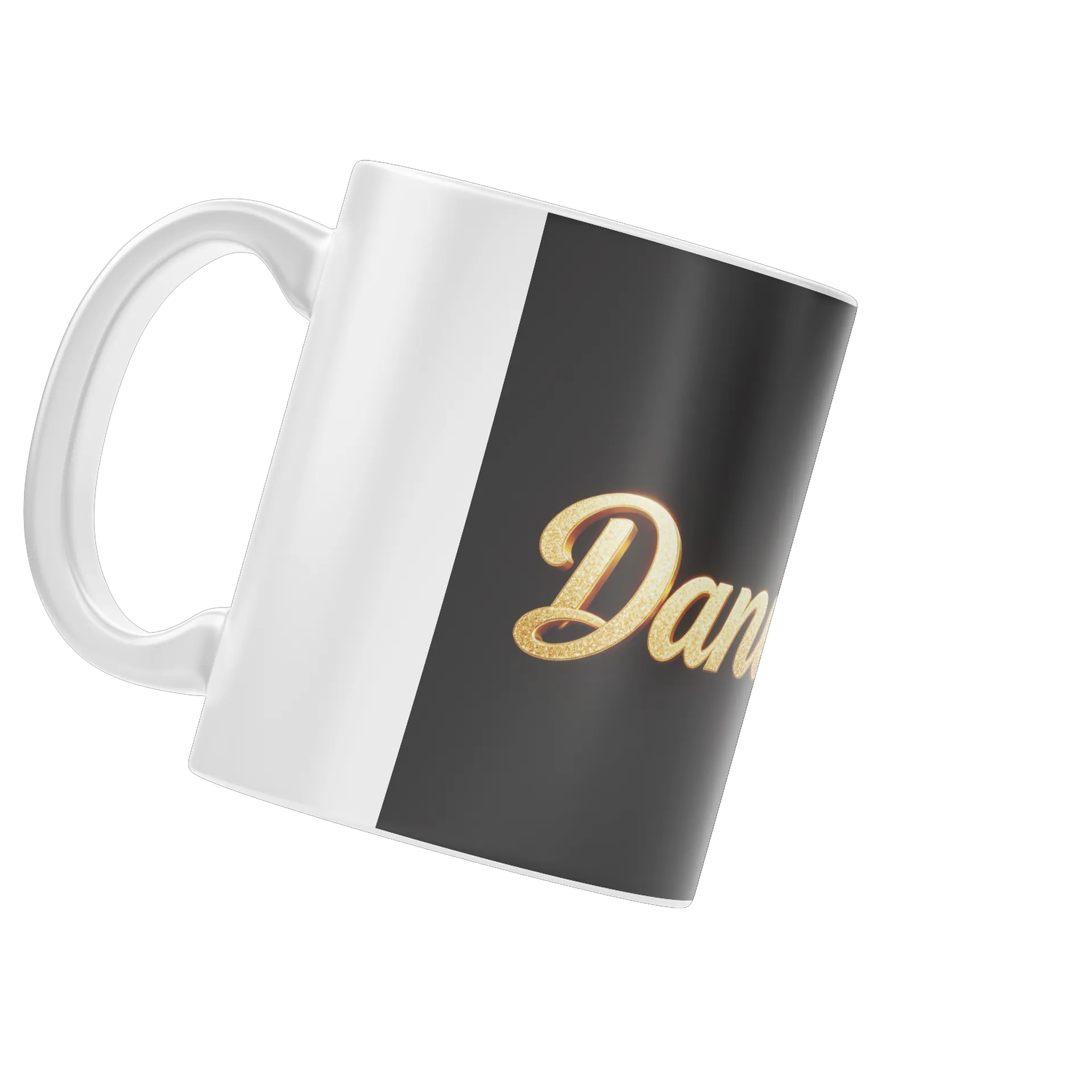 Caneca Porcelana Daniell Letra Dourada 325ml - Imagem 3