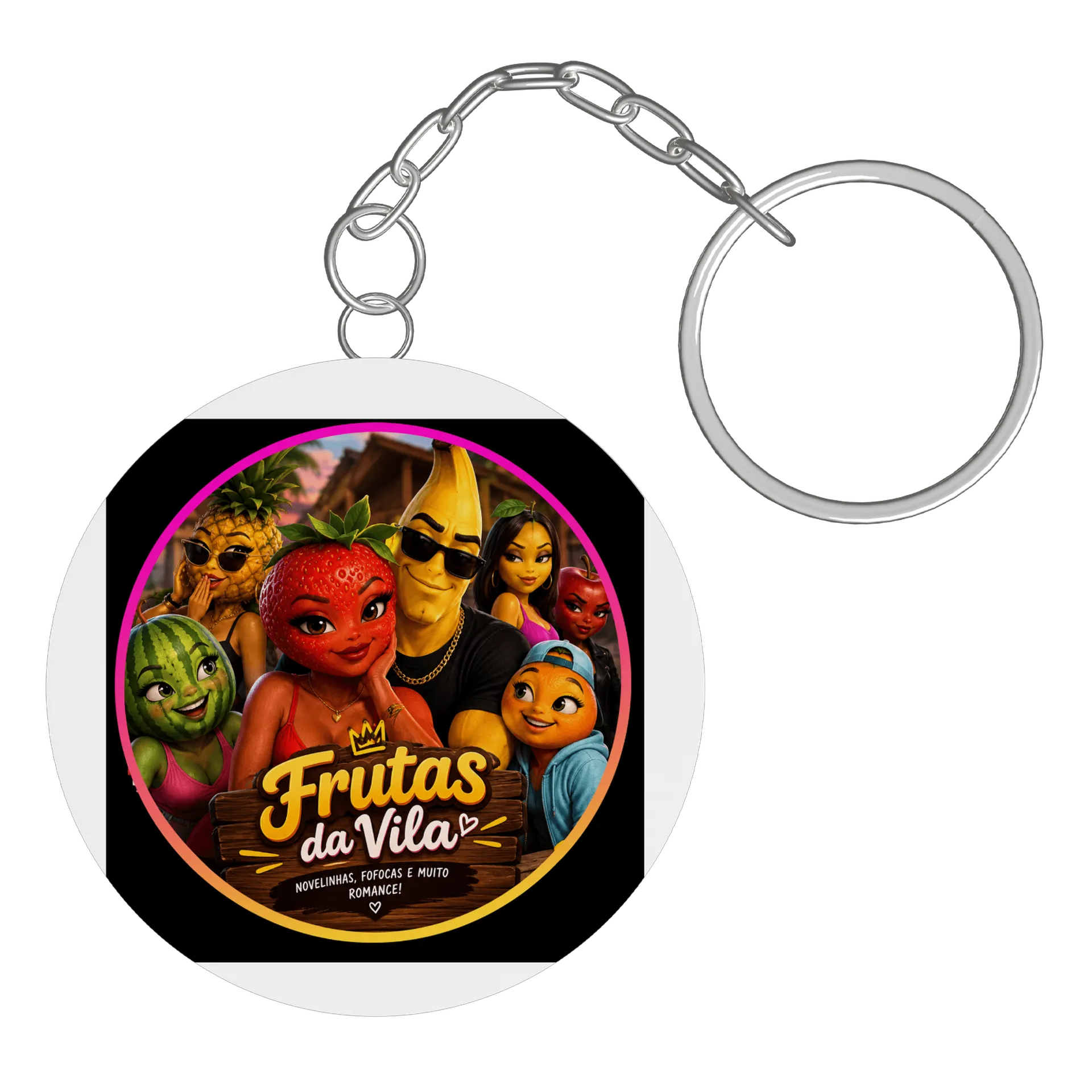Chaveiro MDF Frutas da Vila Personagens de Frutas Coloridos de Vila das frutas  — imagem 2 de 3