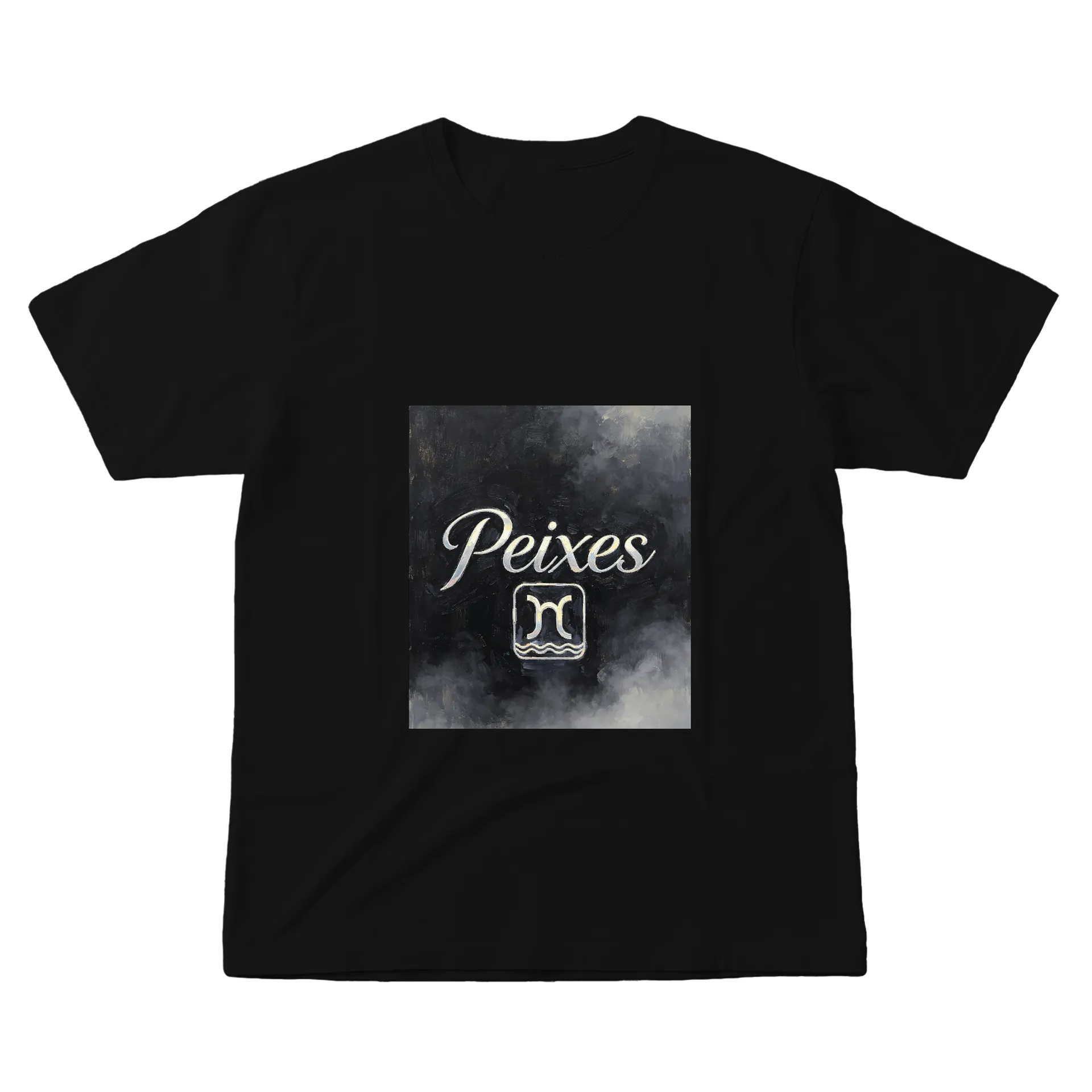 Camiseta Peixes Estampa Cinza Preto 100% Algodão - Imagem 1