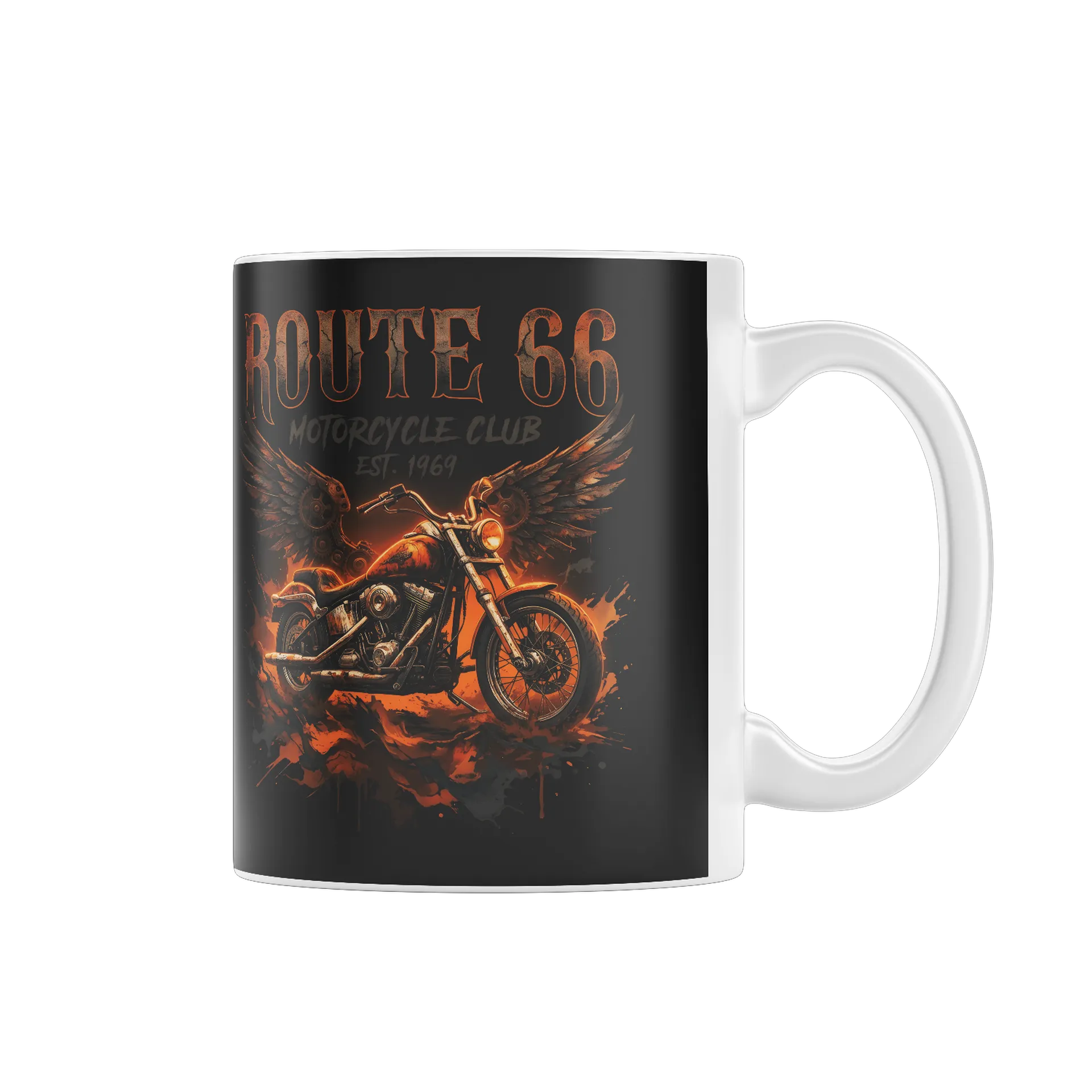 Caneca Route 66 Motocicleta Clube Estilo Vintage 325ml - Imagem 1
