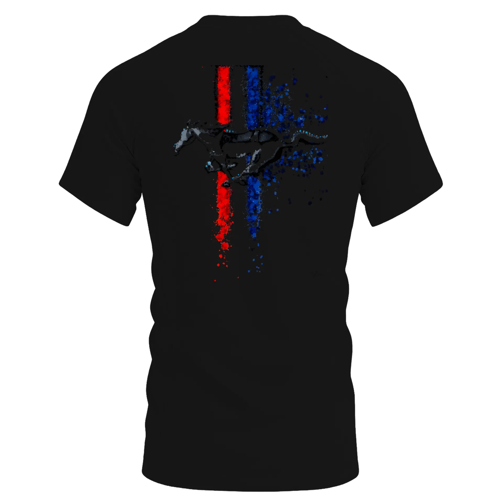 Camiseta Dry Fit Arte Abstrata Vermelha e Azul Respirável - Imagem 2