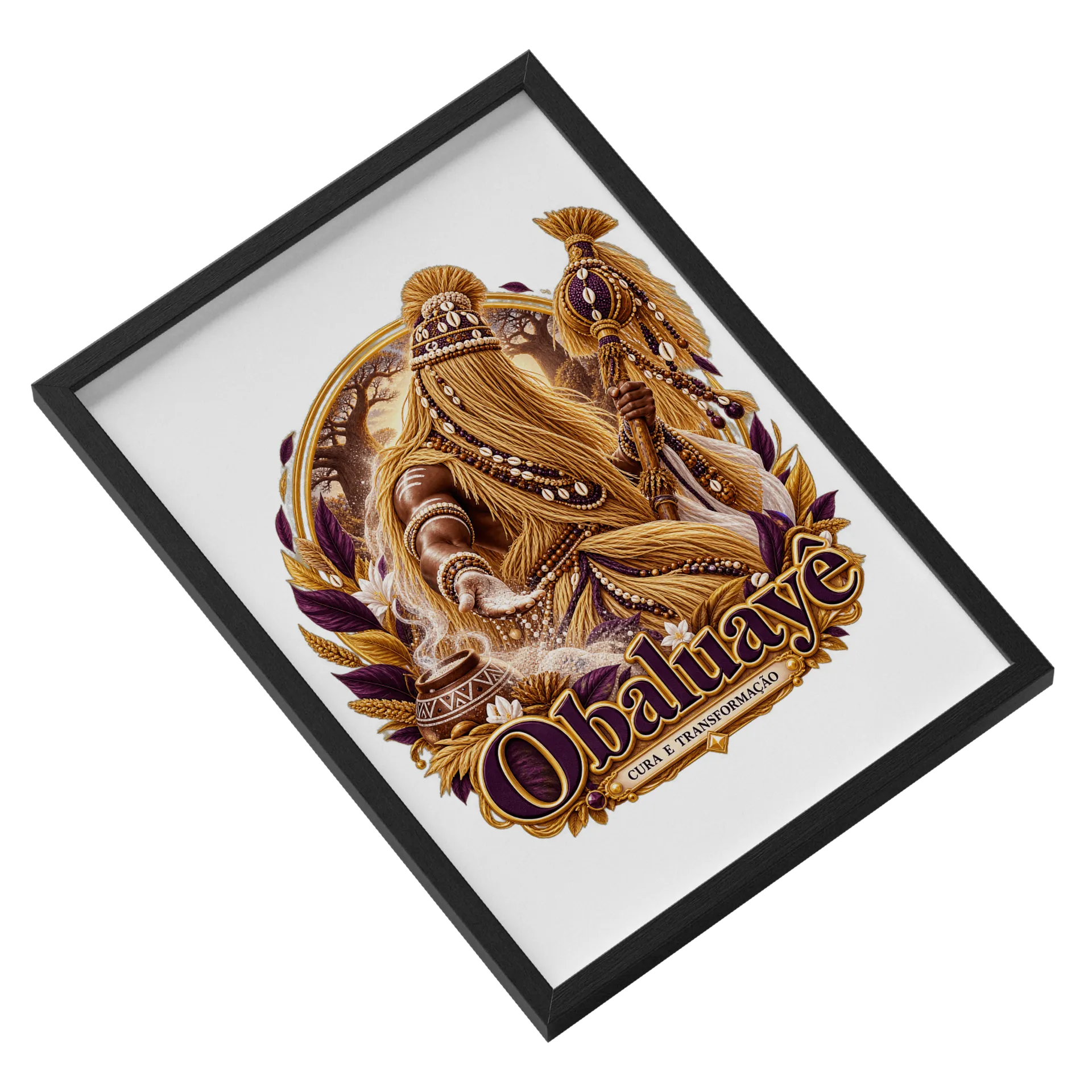 Quadro Obaluaiê Com Vidro - Imagem 2