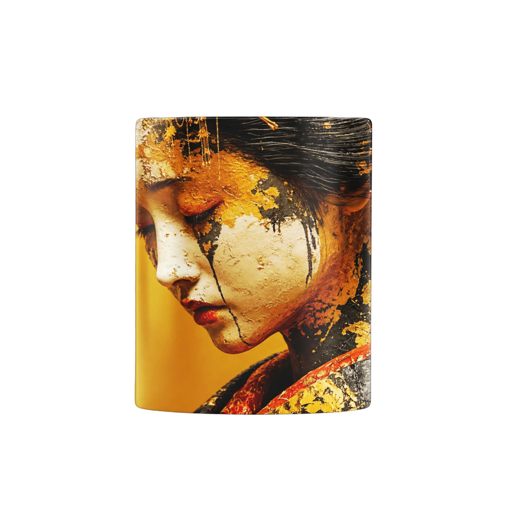 Caneca Gueixa Dourada Retrato Artístico 325ml - Imagem 2