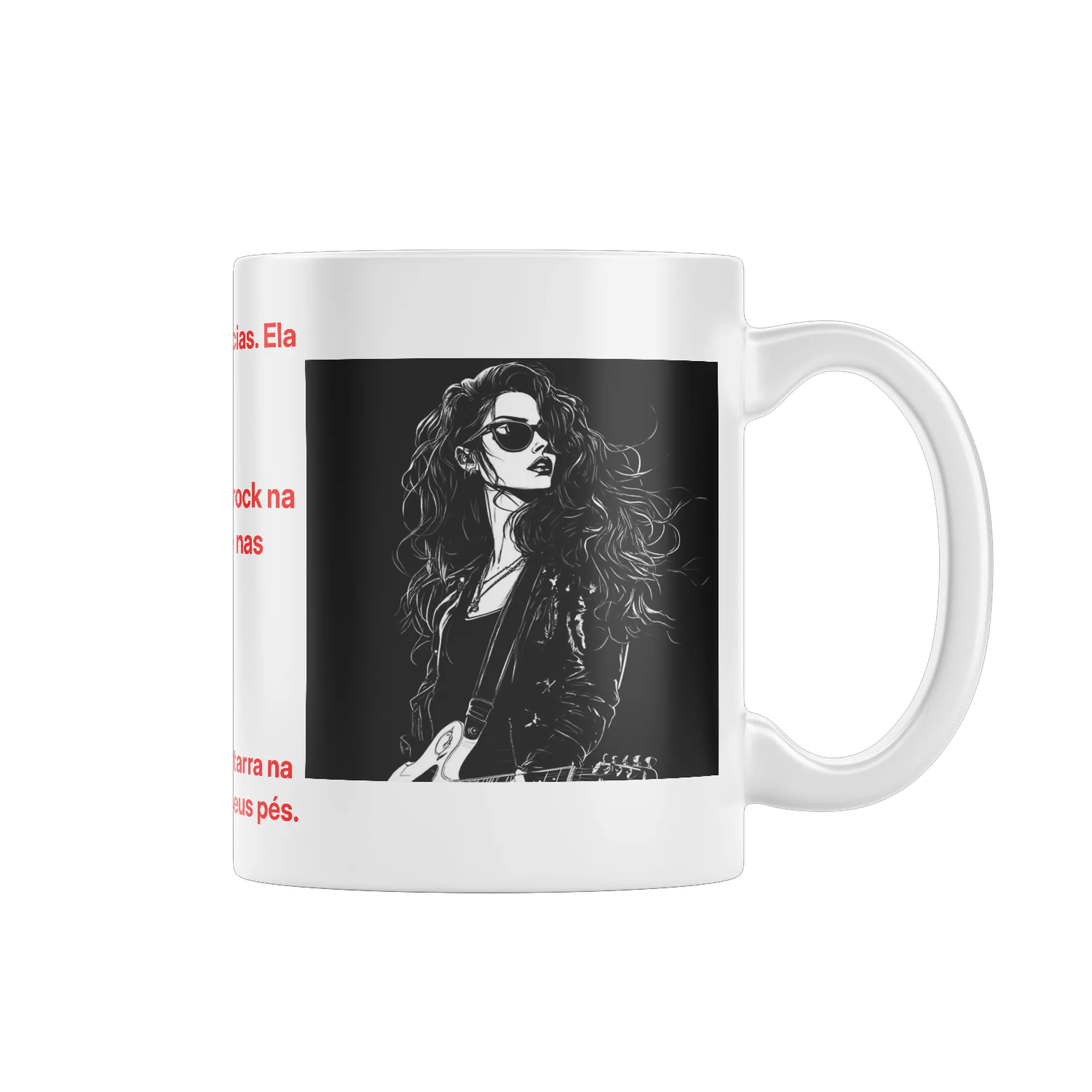 Caneca Estampa Rock Mulher de Óculos 325ml - Imagem 1