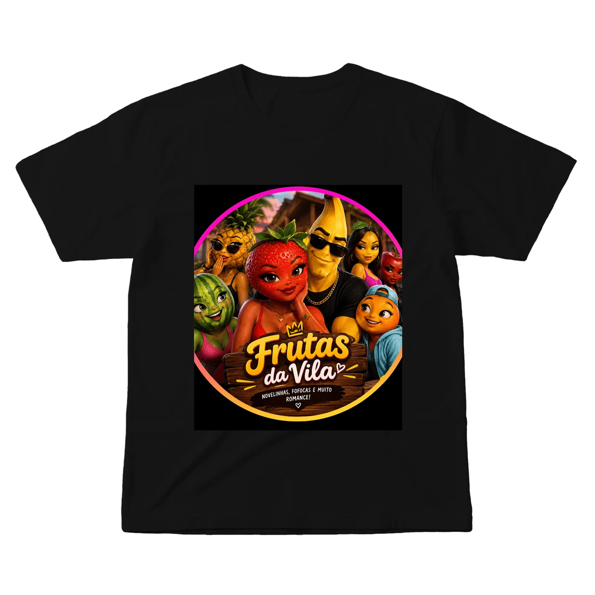 Camiseta Frutas da Vila Personagens Cartoon 100% Algodão de Vila das frutas  — imagem 1 de 5