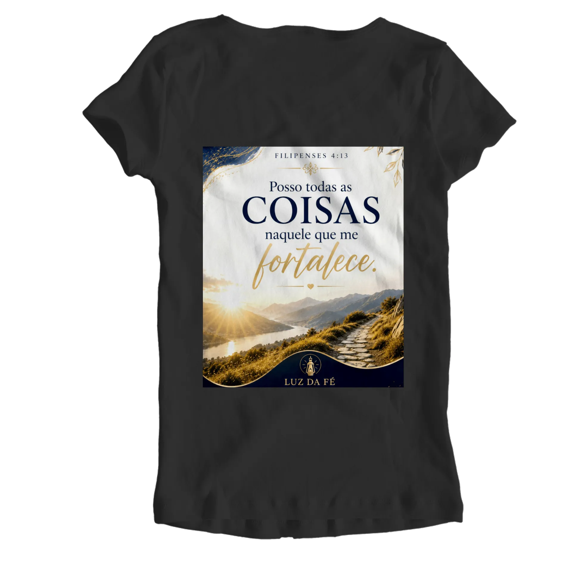 Camiseta Babylook Paisagem Luar Luz da Fé 100% Algodão de ELIFerreira — imagem 2 de 5
