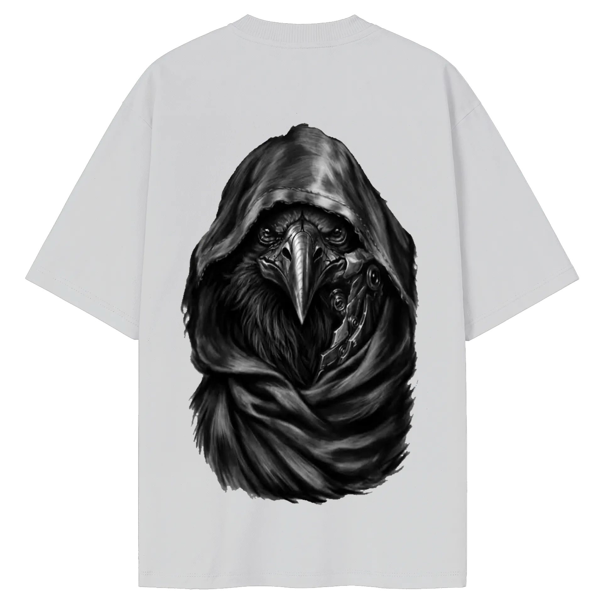 Camiseta Oversized Máscara de Médico da Peste Monocromática - Imagem 2