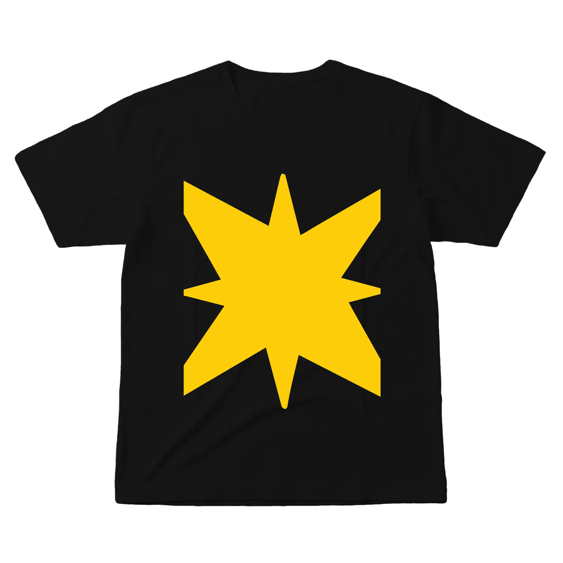 Camiseta Estrela Amarela Geométrica 100% Algodão - Imagem 1