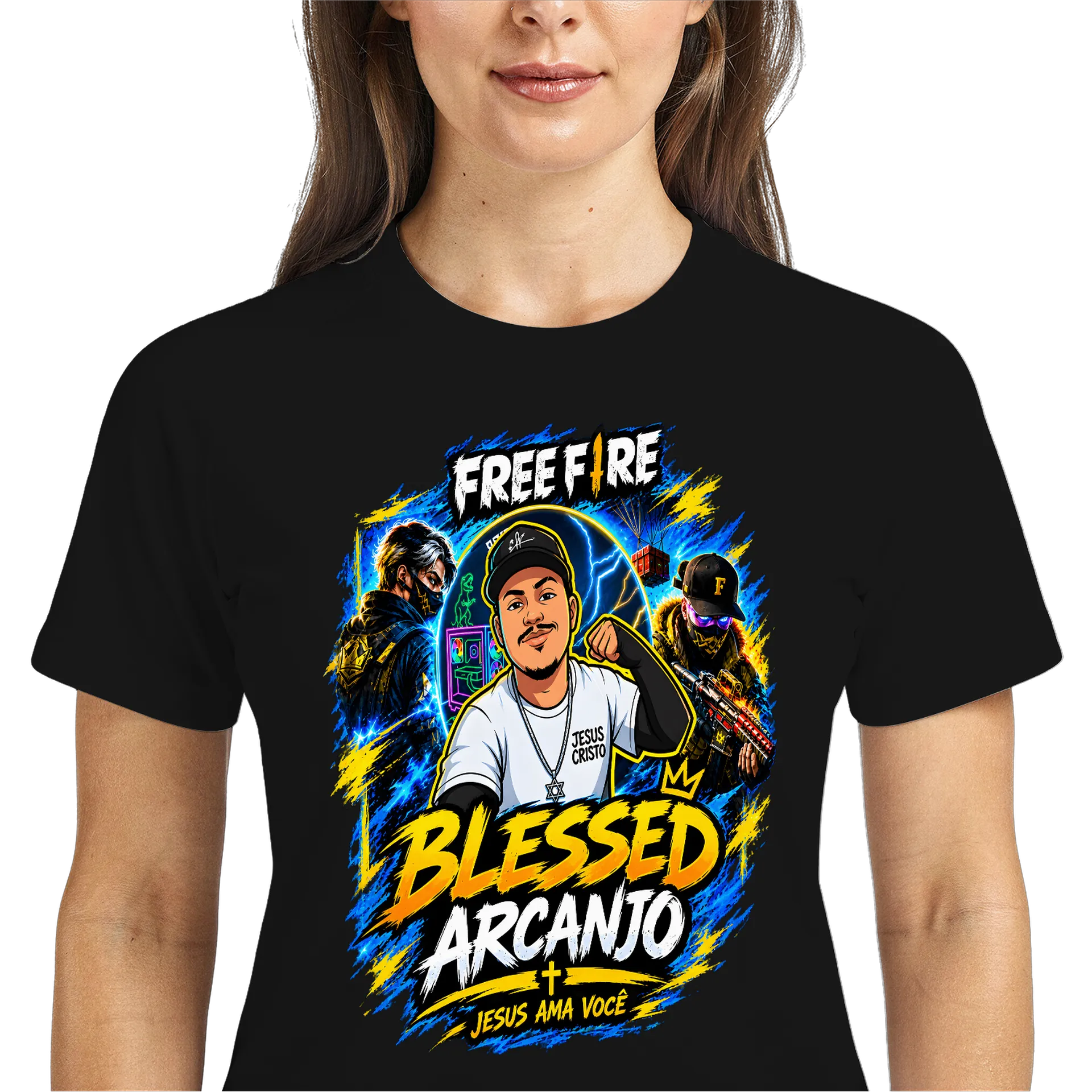 Camiseta Dry Fit Estampa Streamer Vem Na Fé - Imagem 3