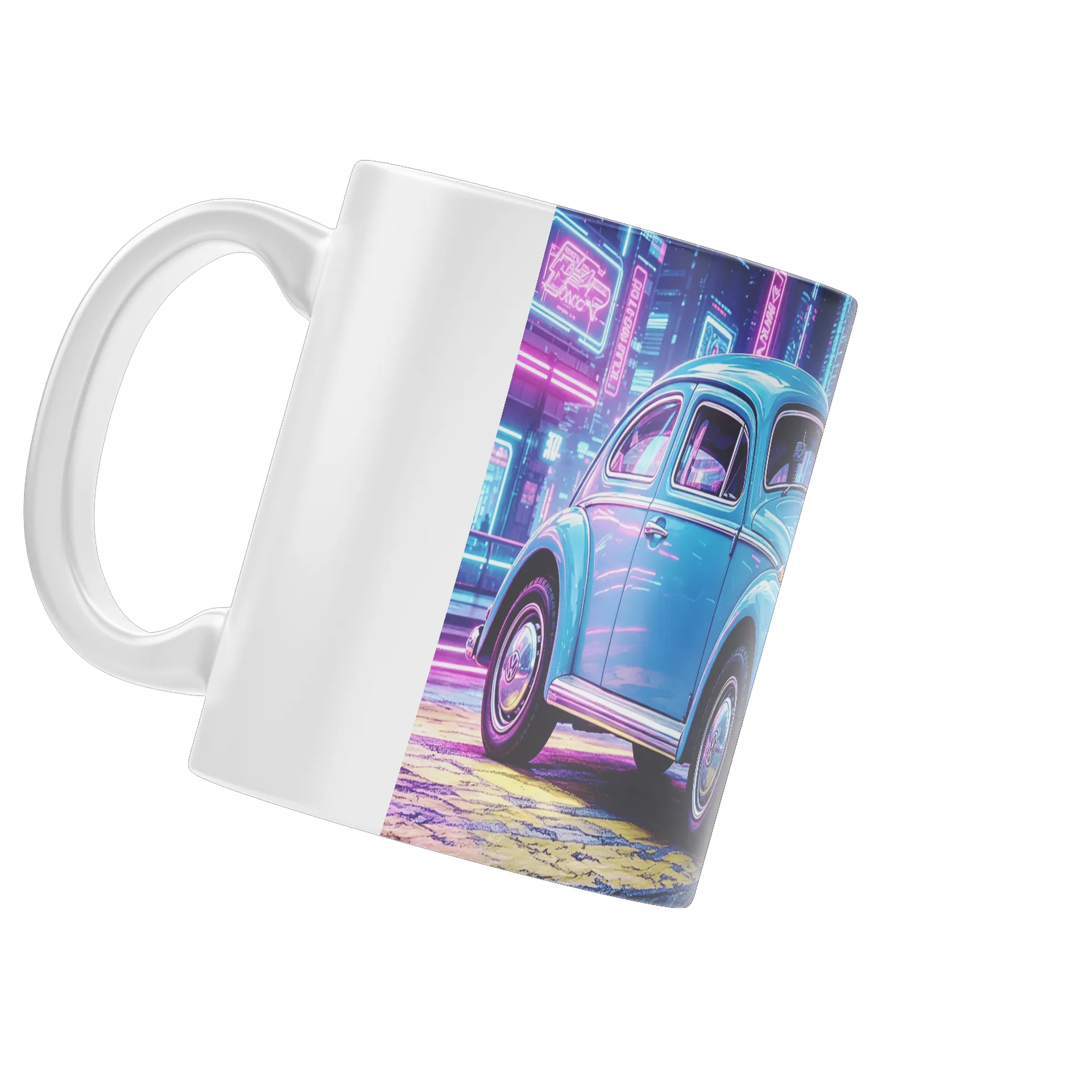 Caneca Estampa Carro 60s Neon 325ml - Imagem 4