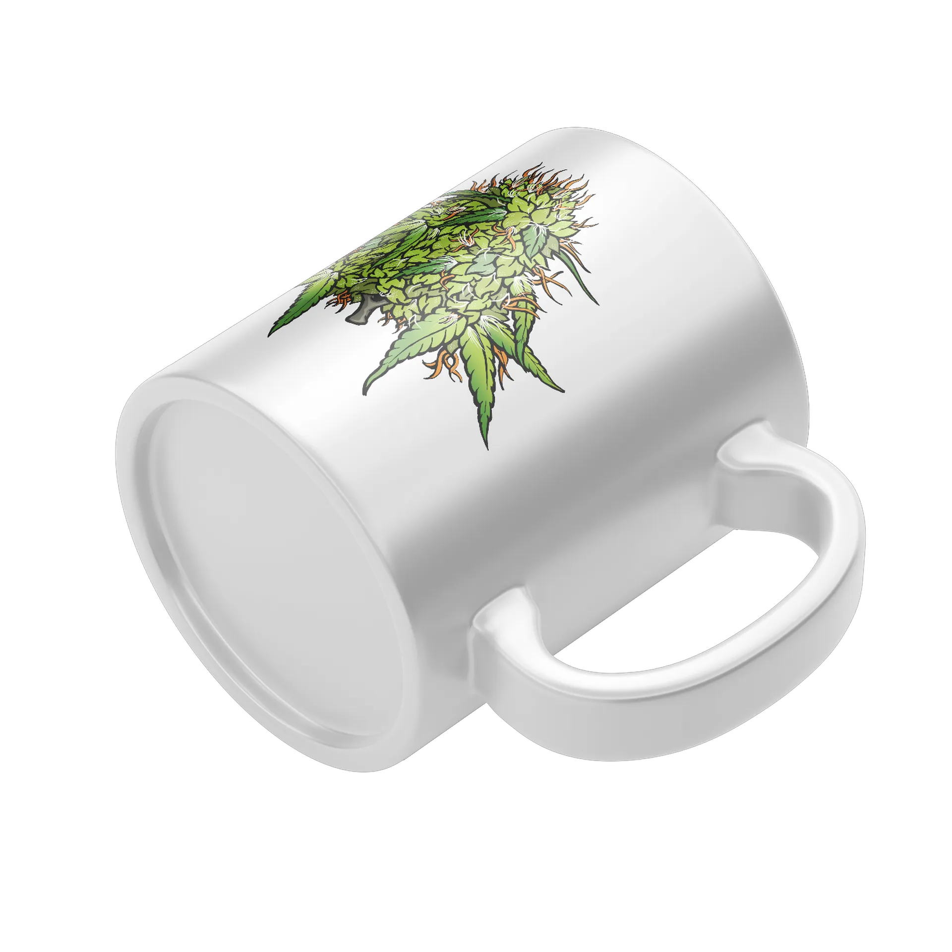 Caneca Porcelana Cannabis Verde 325ml - Imagem 4