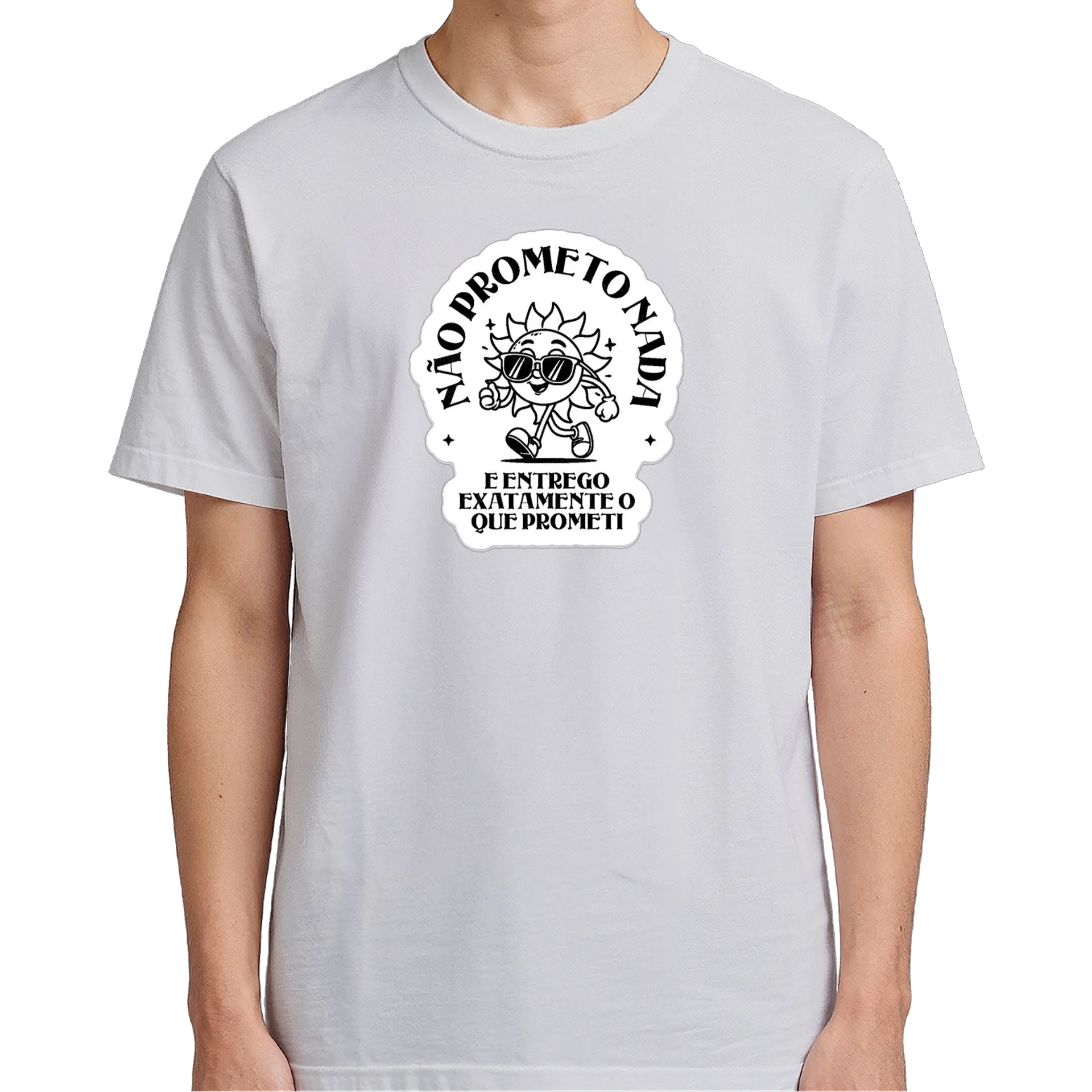 Camiseta Sol Estilizado com Óculos 100% Algodão - Imagem 5