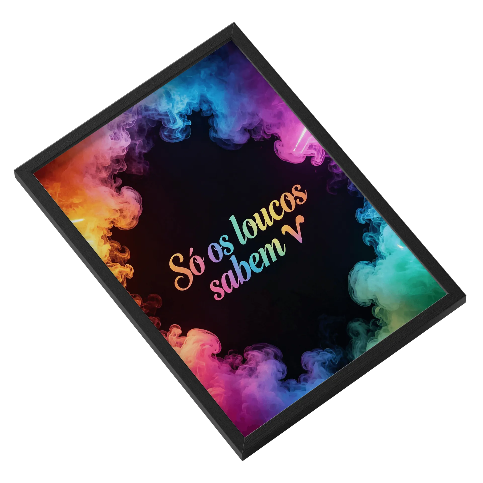 Quadro Frases Colorido Sábios Conhecimento A3 com Vidro - Imagem 2