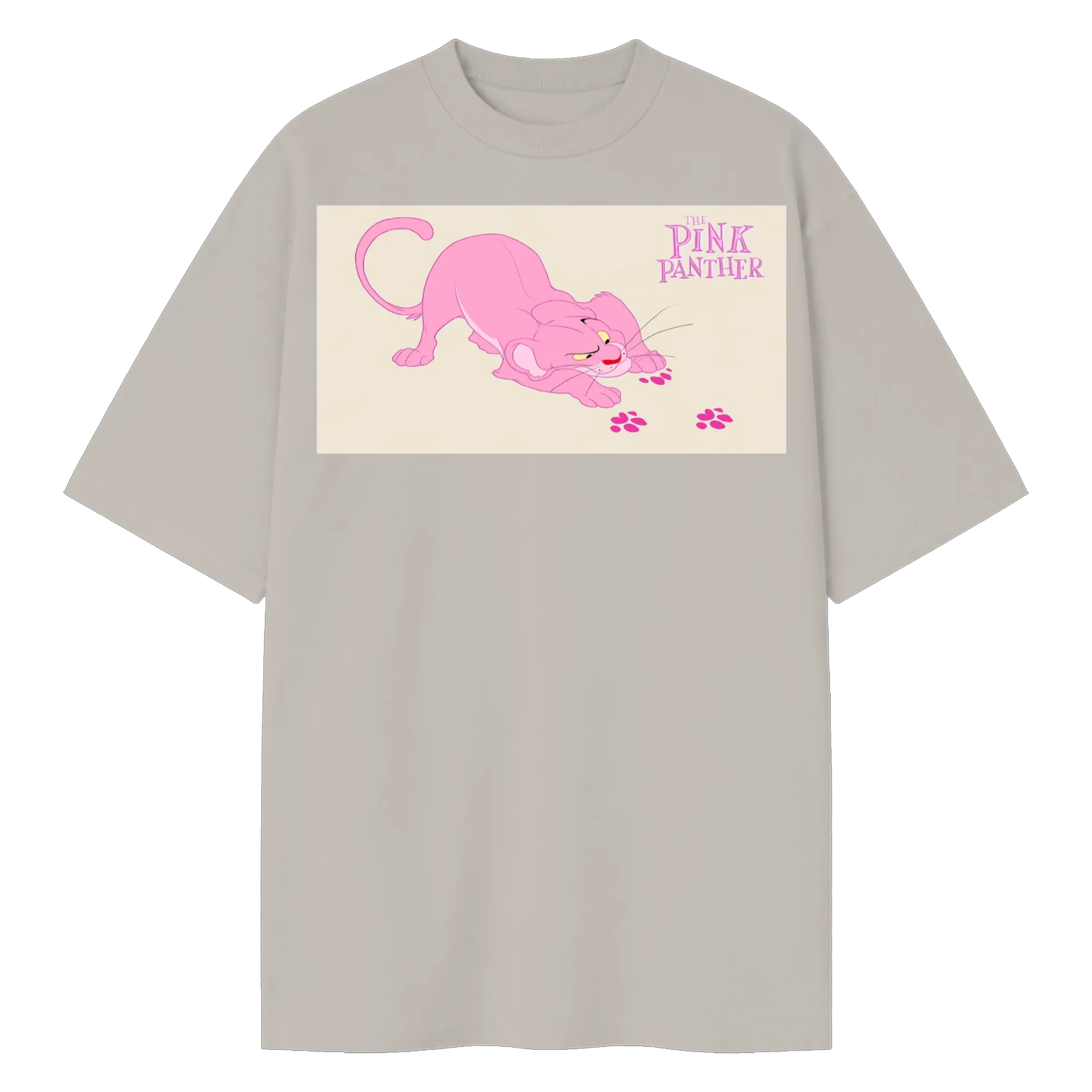 Camiseta Oversized Pantera Rosa Estampa Cartoon 100% Algodão - Imagem 1