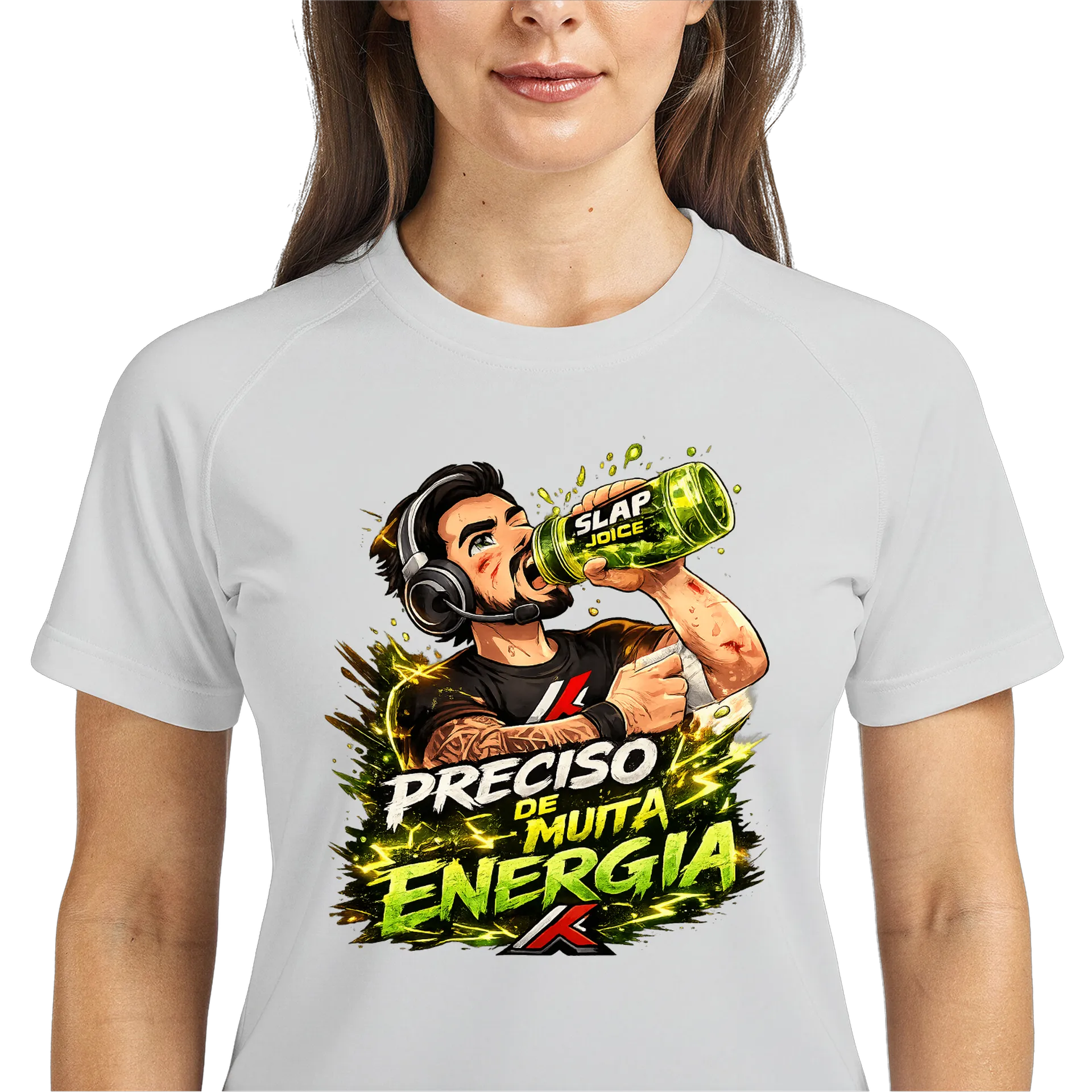 Camiseta Dry Fit Estampa Gamer Preciso de Muita Energia - Imagem 3
