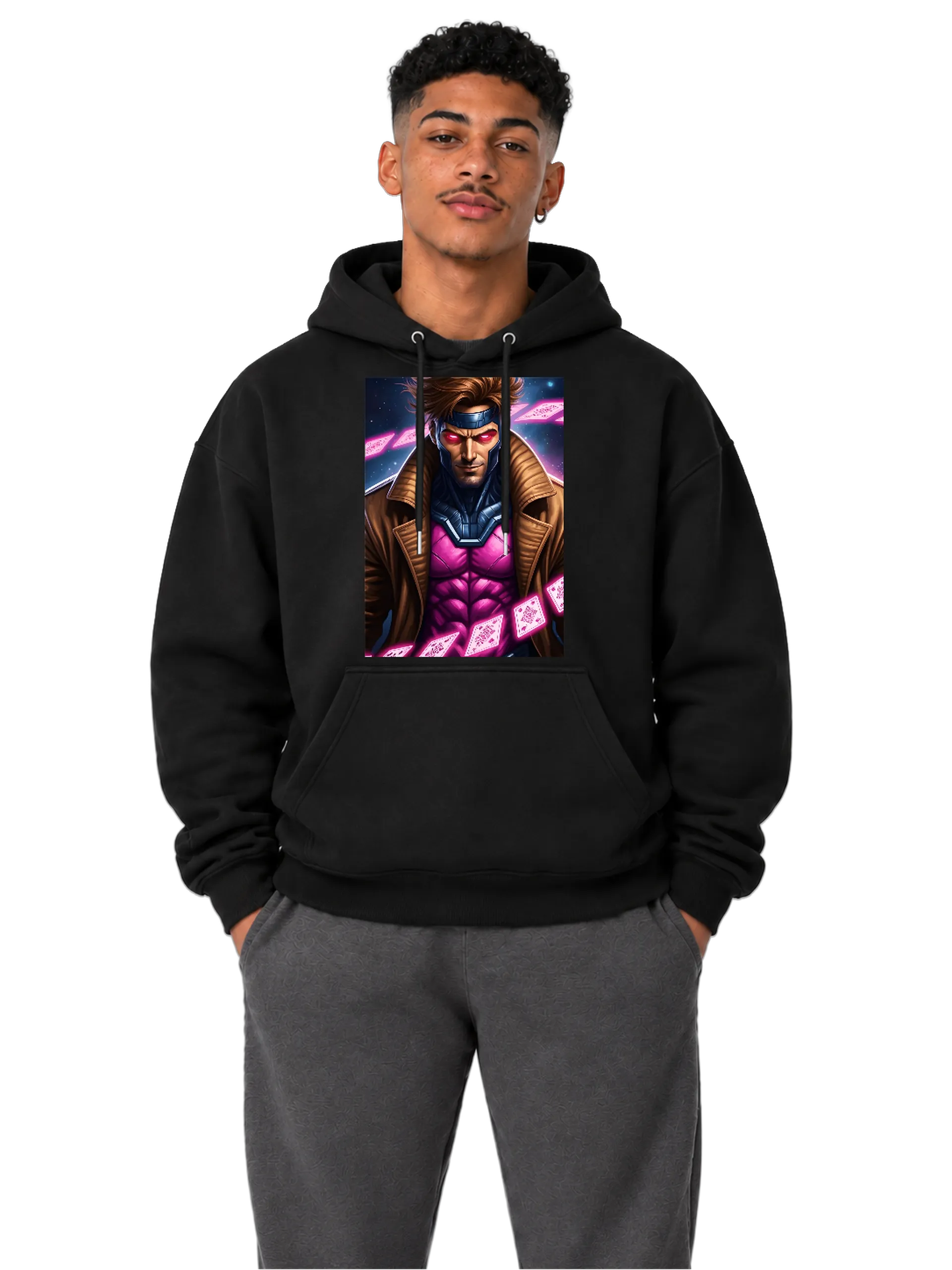 Blusa Moletom Canguru Gambit em Estilo Ilustrado Colorido - Imagem 3