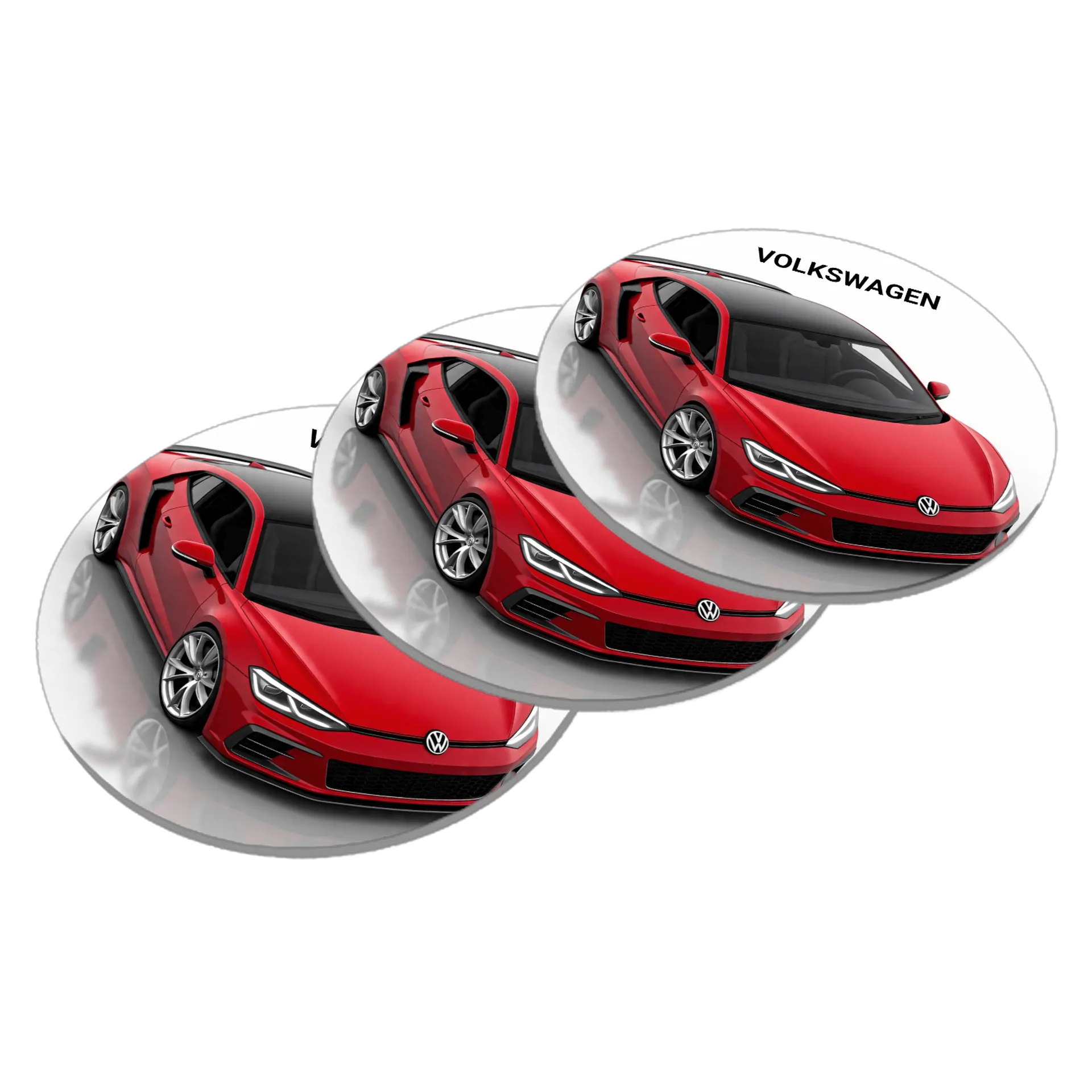 Porta-copo MDF Carro Vermelho Estampa Viagem - Imagem 2