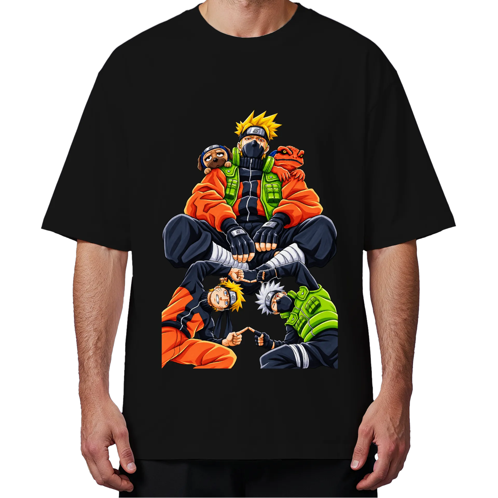 Camiseta Oversized Naruto Estampa Time Shonen 100% - Imagem 4