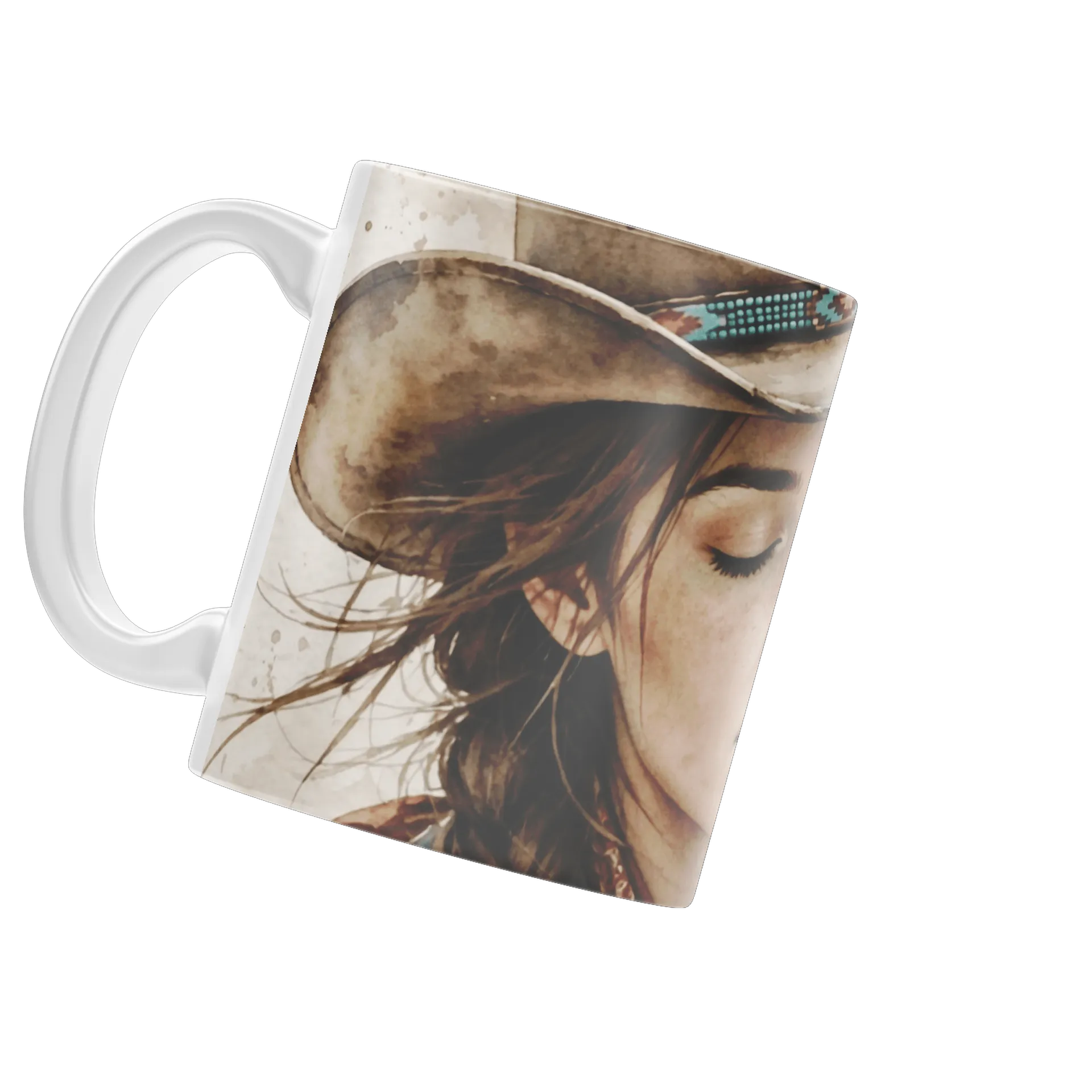 Caneca Porcelana Estampa Retrô Mulher Sonhadora 325ml de estudioemt — imagem 3 de 4