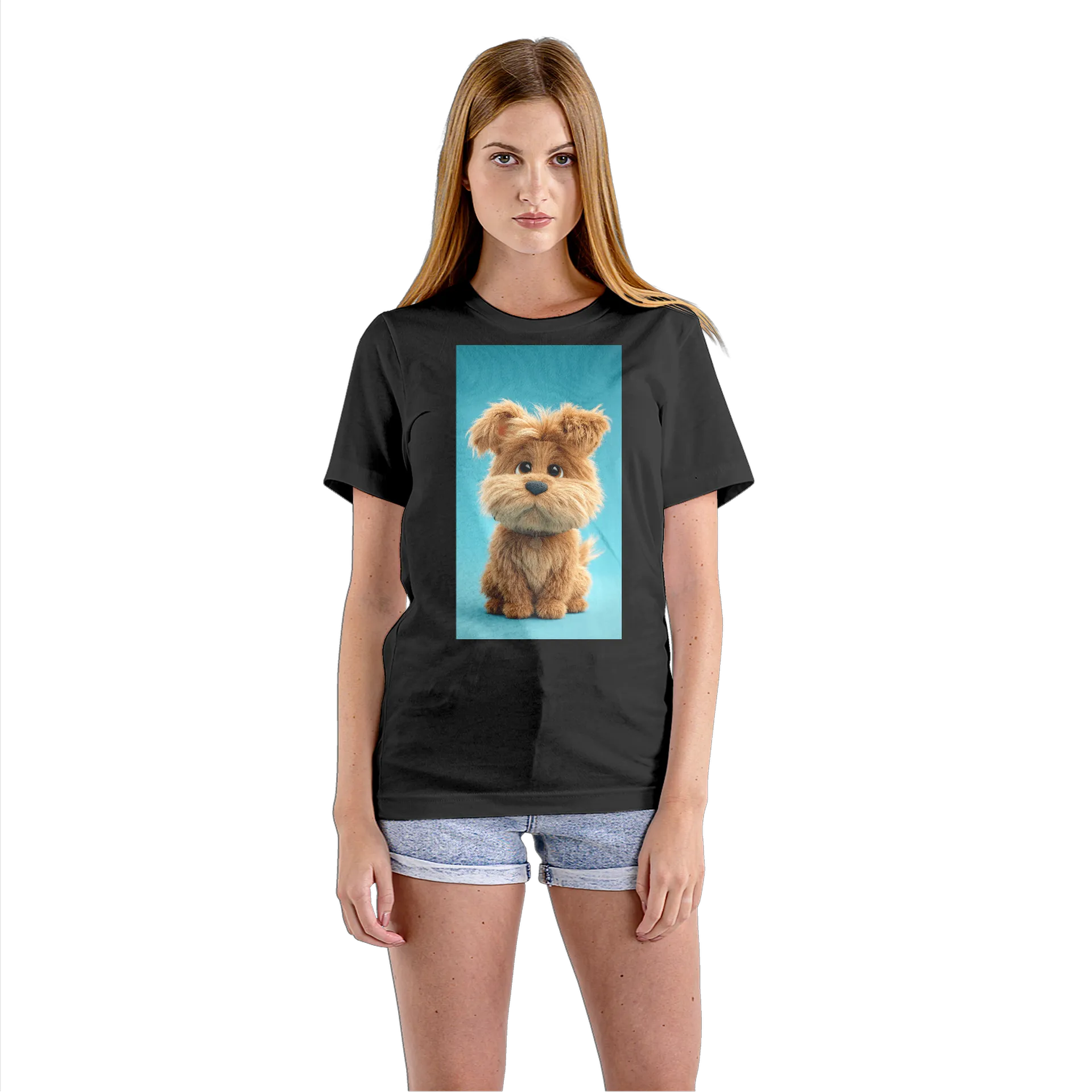 Camiseta Babylook Cachorro Peludo Realista 100% Algodão - Imagem 3